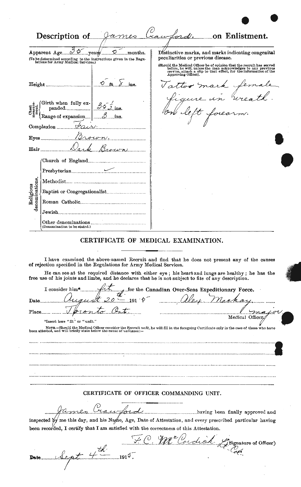 Dossiers du Personnel de la Première Guerre mondiale - CEC 062777b
