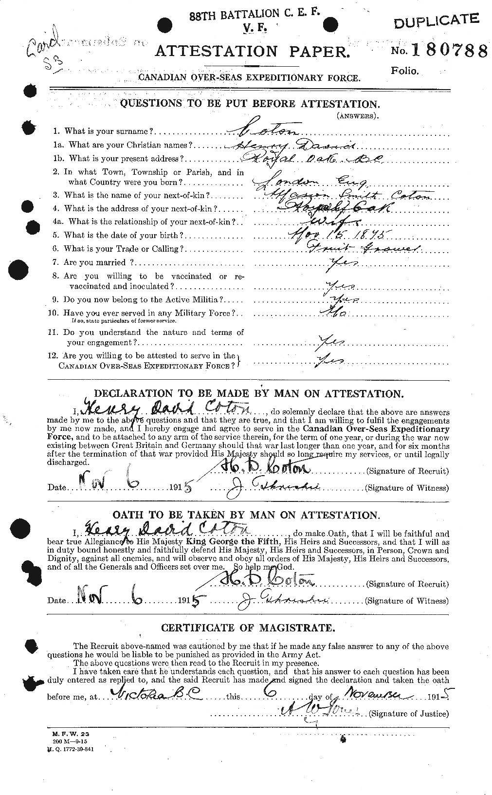 Personnel Records of the First World War - CEF 063137a