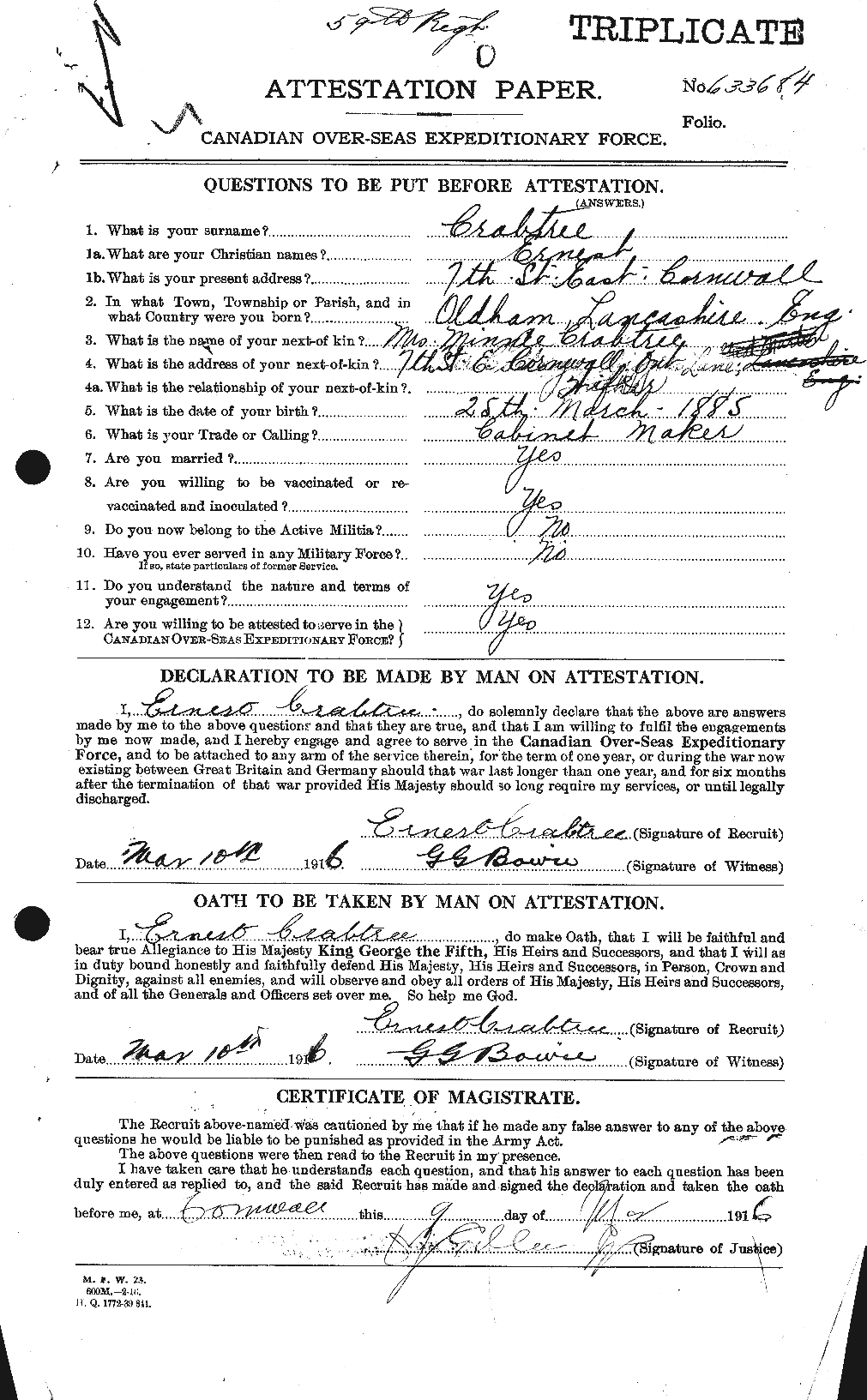 Personnel Records of the First World War - CEF 063332a