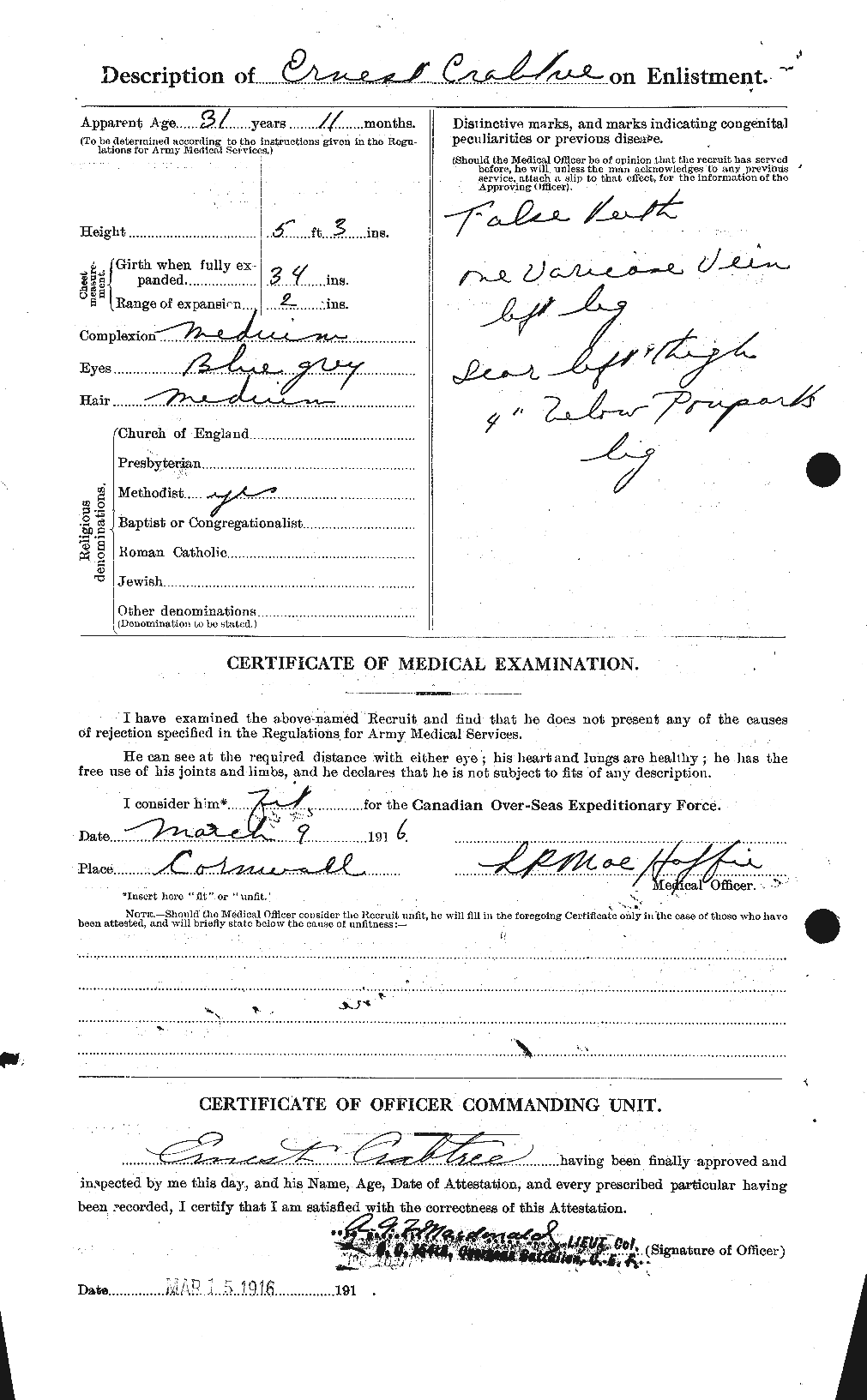 Personnel Records of the First World War - CEF 063332b