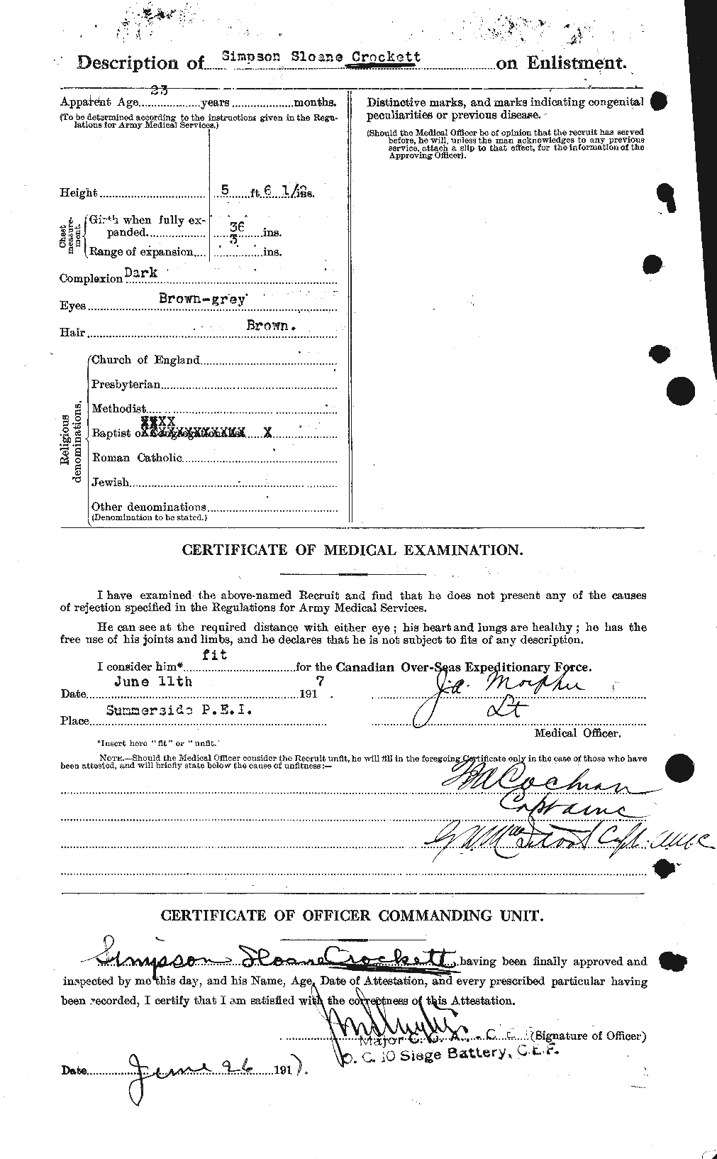Personnel Records of the First World War - CEF 064523b