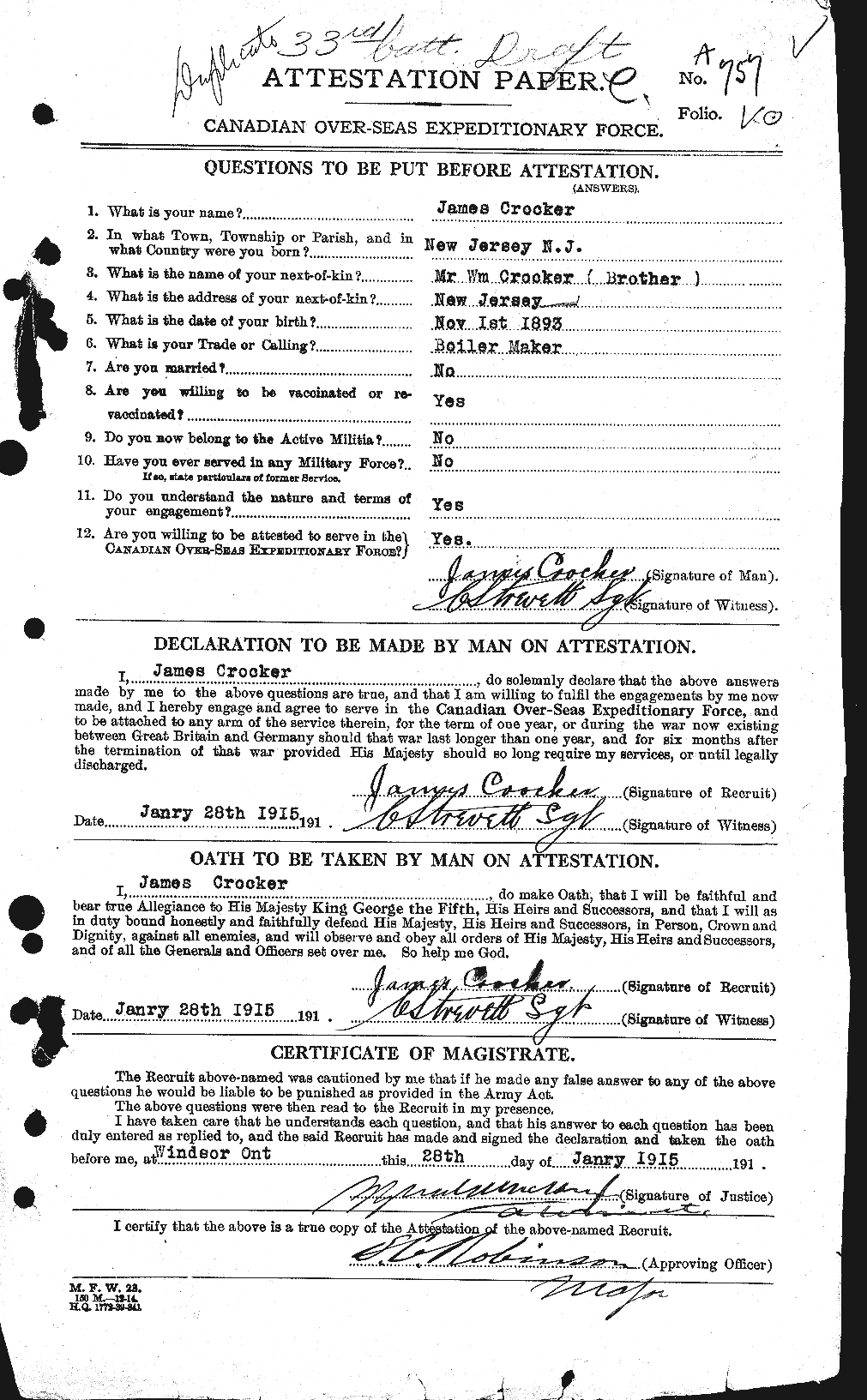Personnel Records of the First World War - CEF 064771a