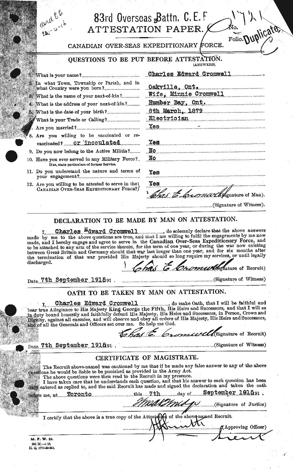 Personnel Records of the First World War - CEF 064935a