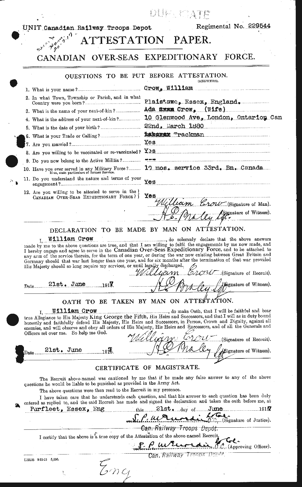 Personnel Records of the First World War - CEF 065526a