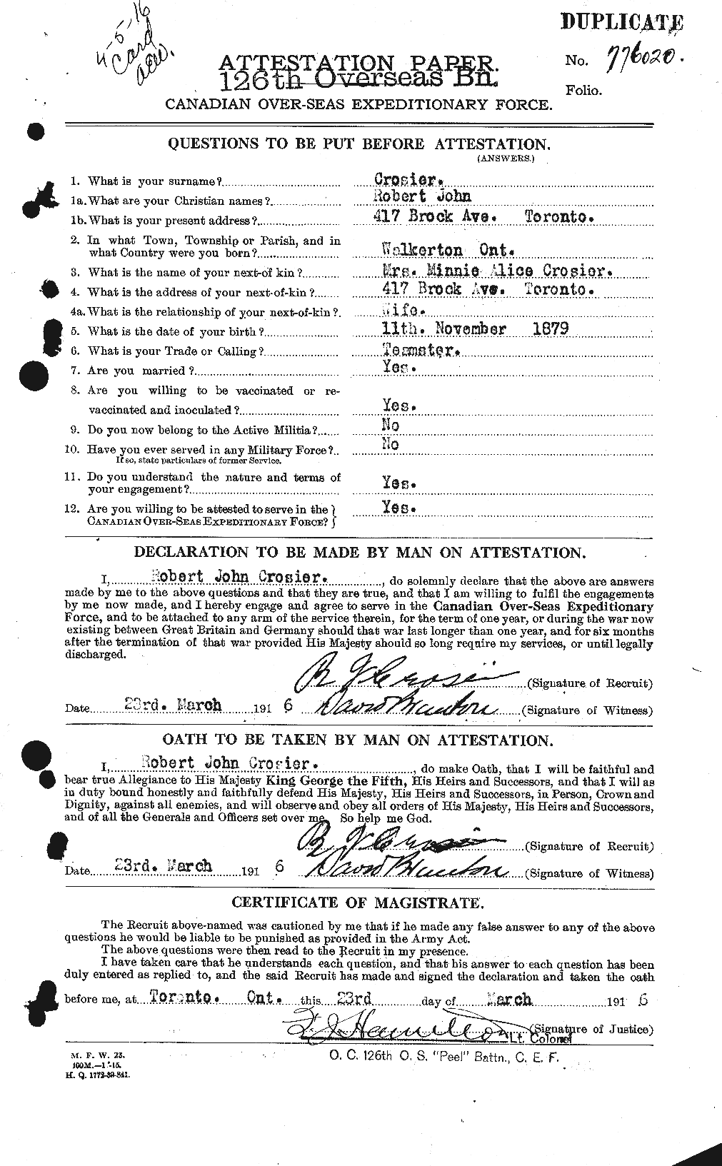 Personnel Records of the First World War - CEF 065775a