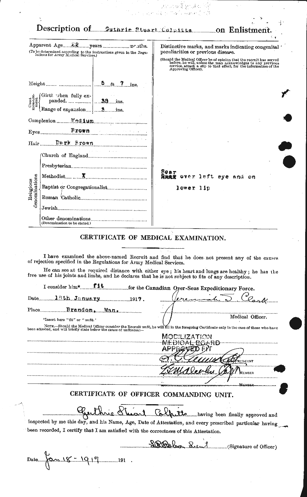 Dossiers du Personnel de la Première Guerre mondiale - CEC 067423b