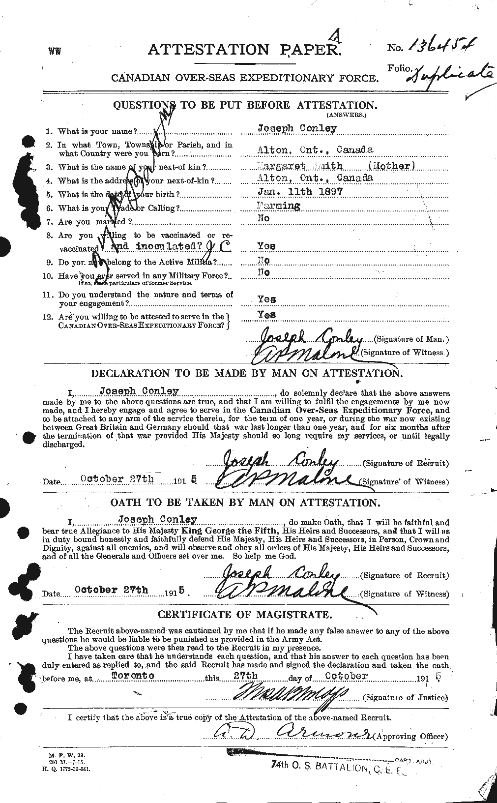 Personnel Records of the First World War - CEF 067818a