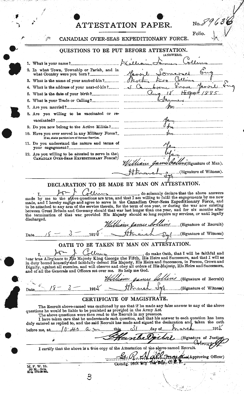 Personnel Records of the First World War - CEF 068514a