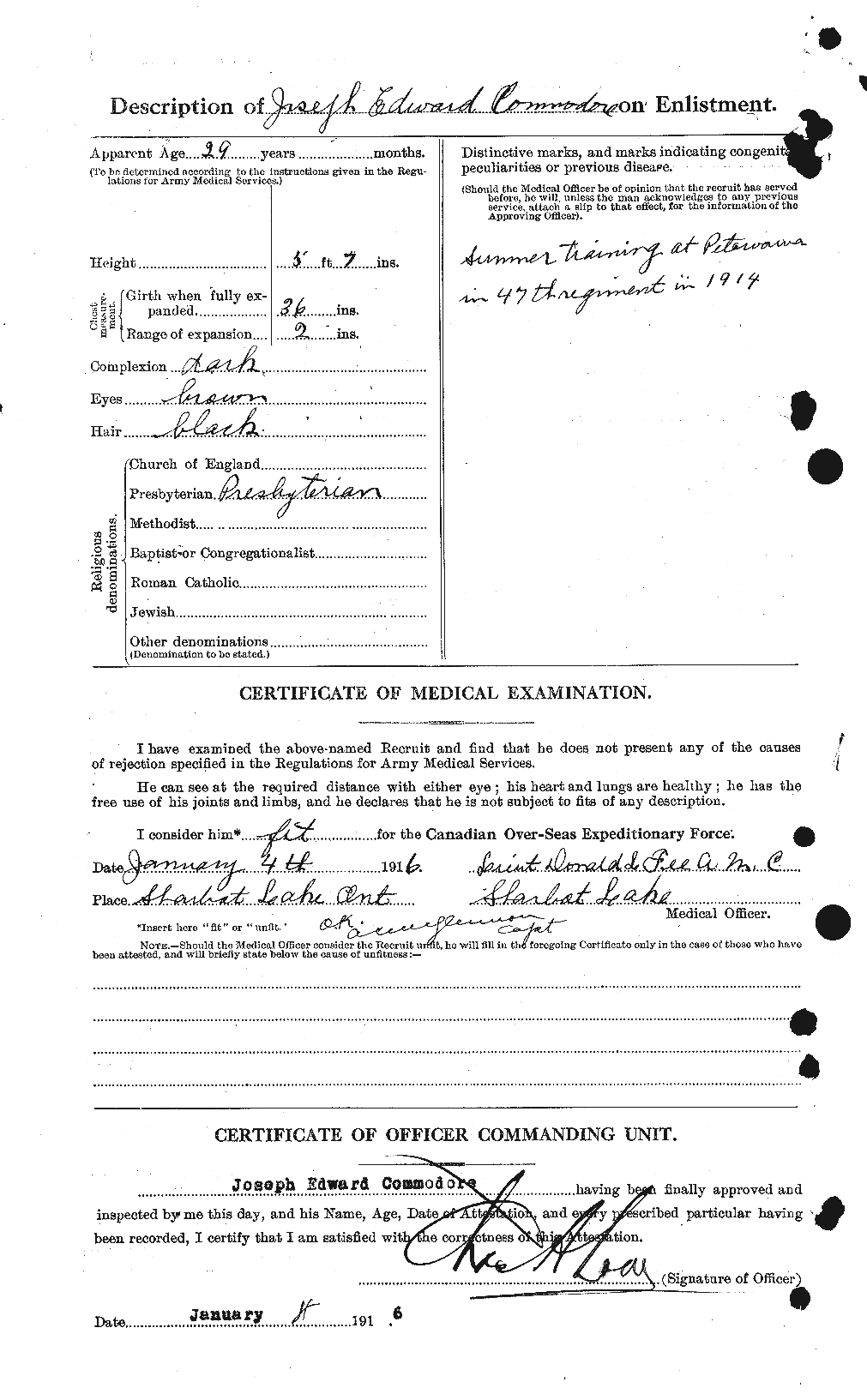 Dossiers du Personnel de la Première Guerre mondiale - CEC 068730b