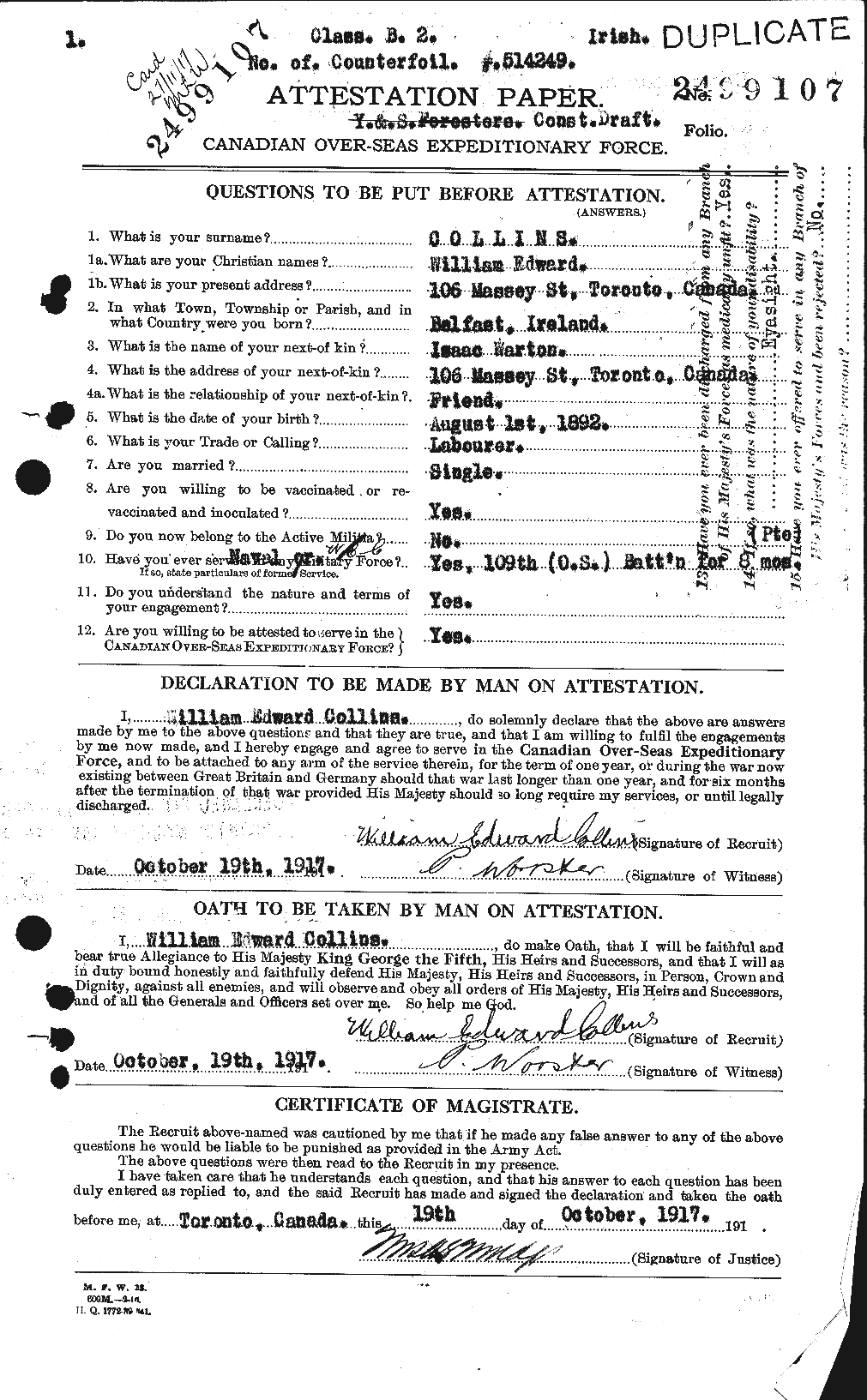 Personnel Records of the First World War - CEF 068800a