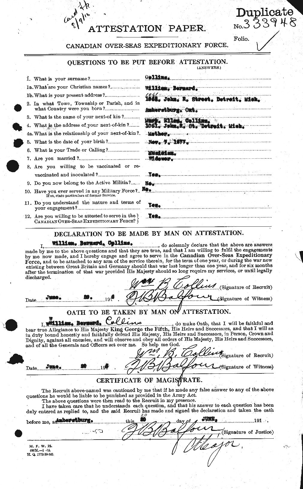 Personnel Records of the First World War - CEF 068806a