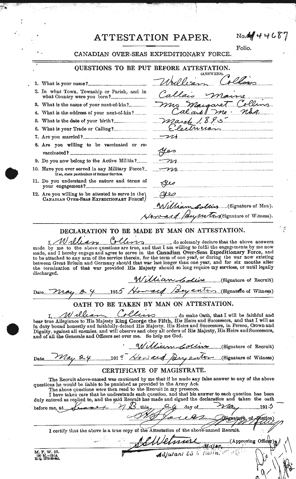 Personnel Records of the First World War - CEF 068815a