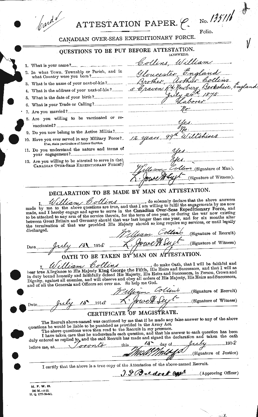 Personnel Records of the First World War - CEF 068819a