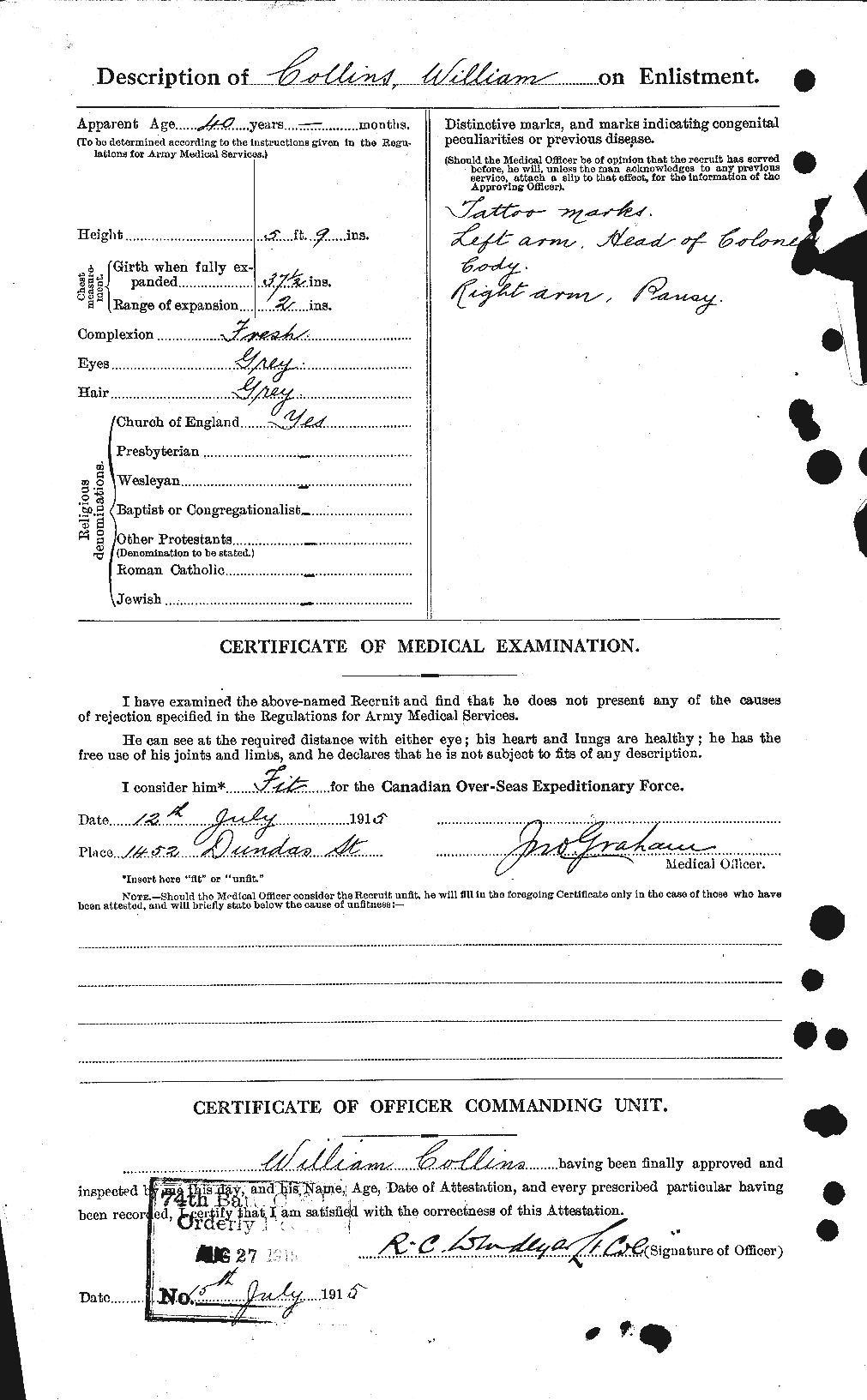 Personnel Records of the First World War - CEF 068819b