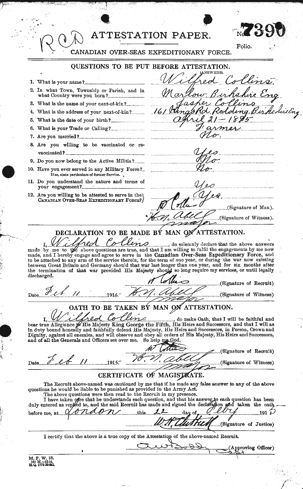 Personnel Records of the First World War - CEF 068829a