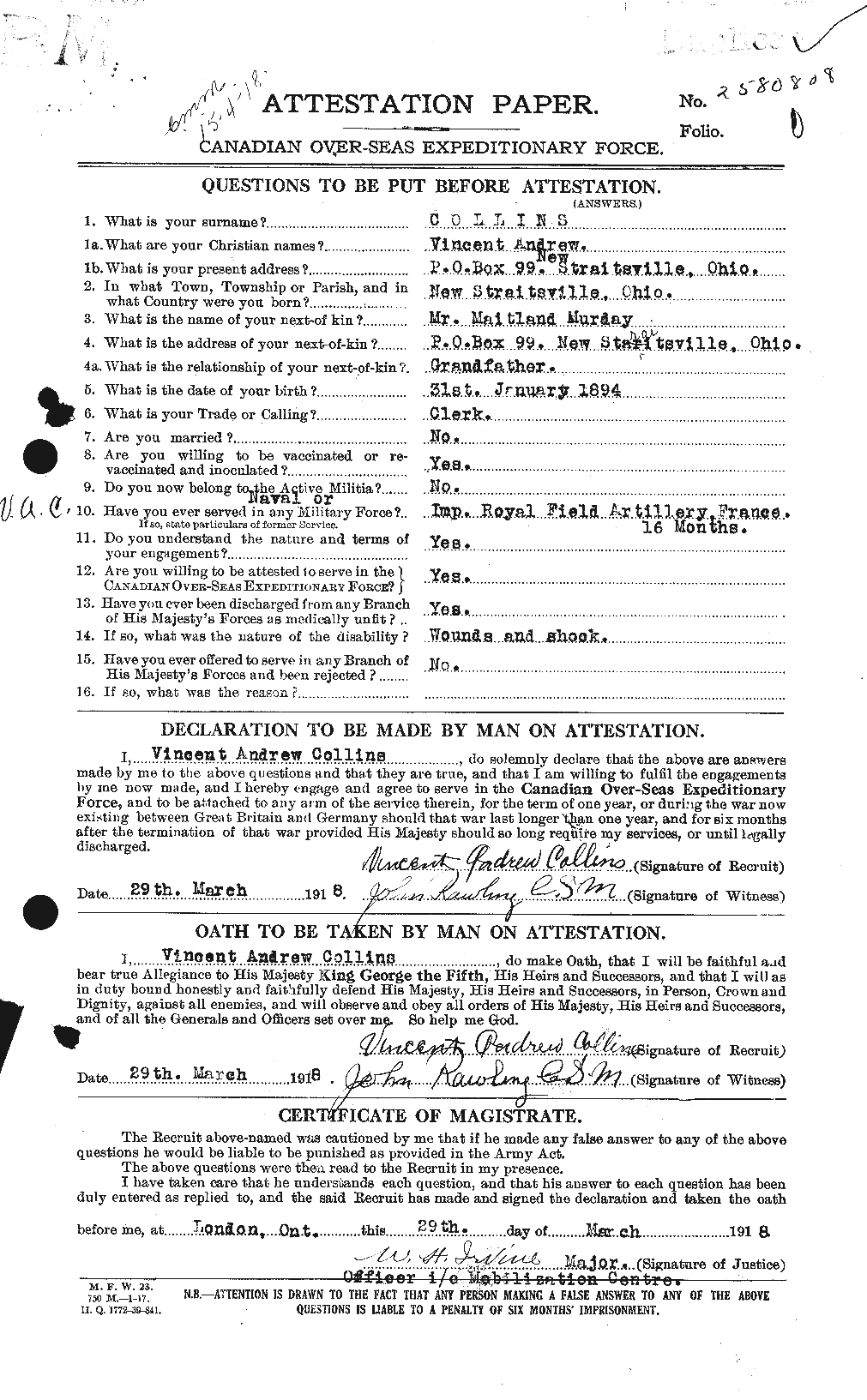 Personnel Records of the First World War - CEF 068839a