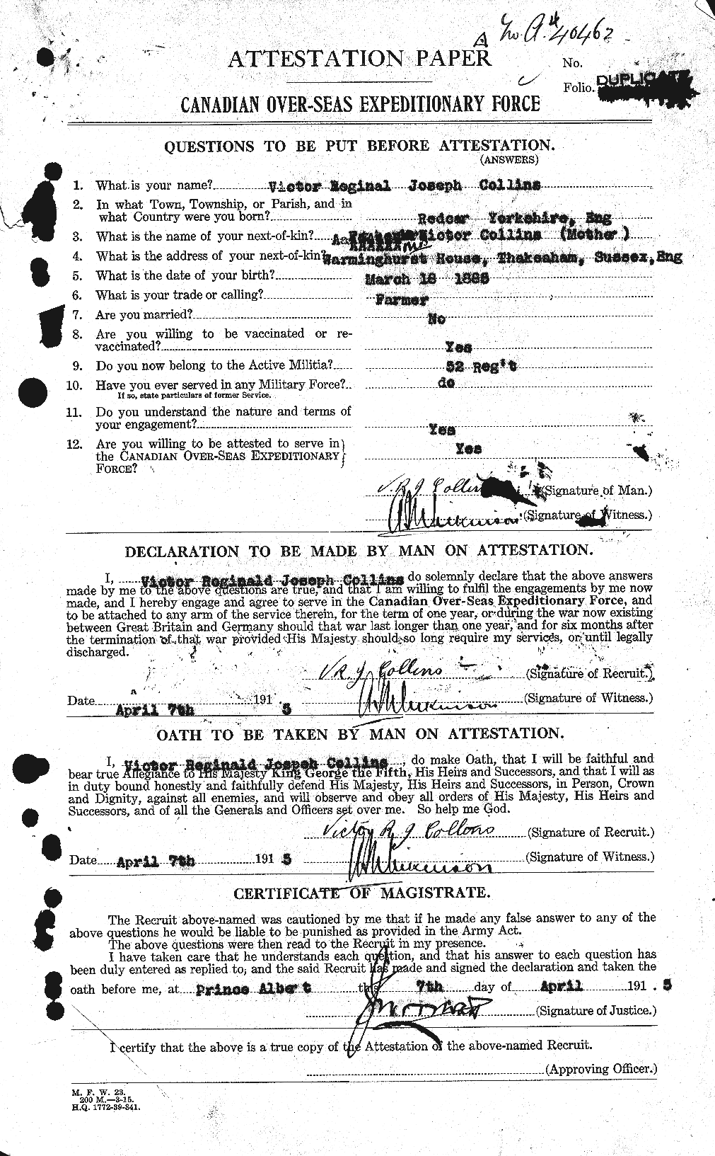 Personnel Records of the First World War - CEF 068841a