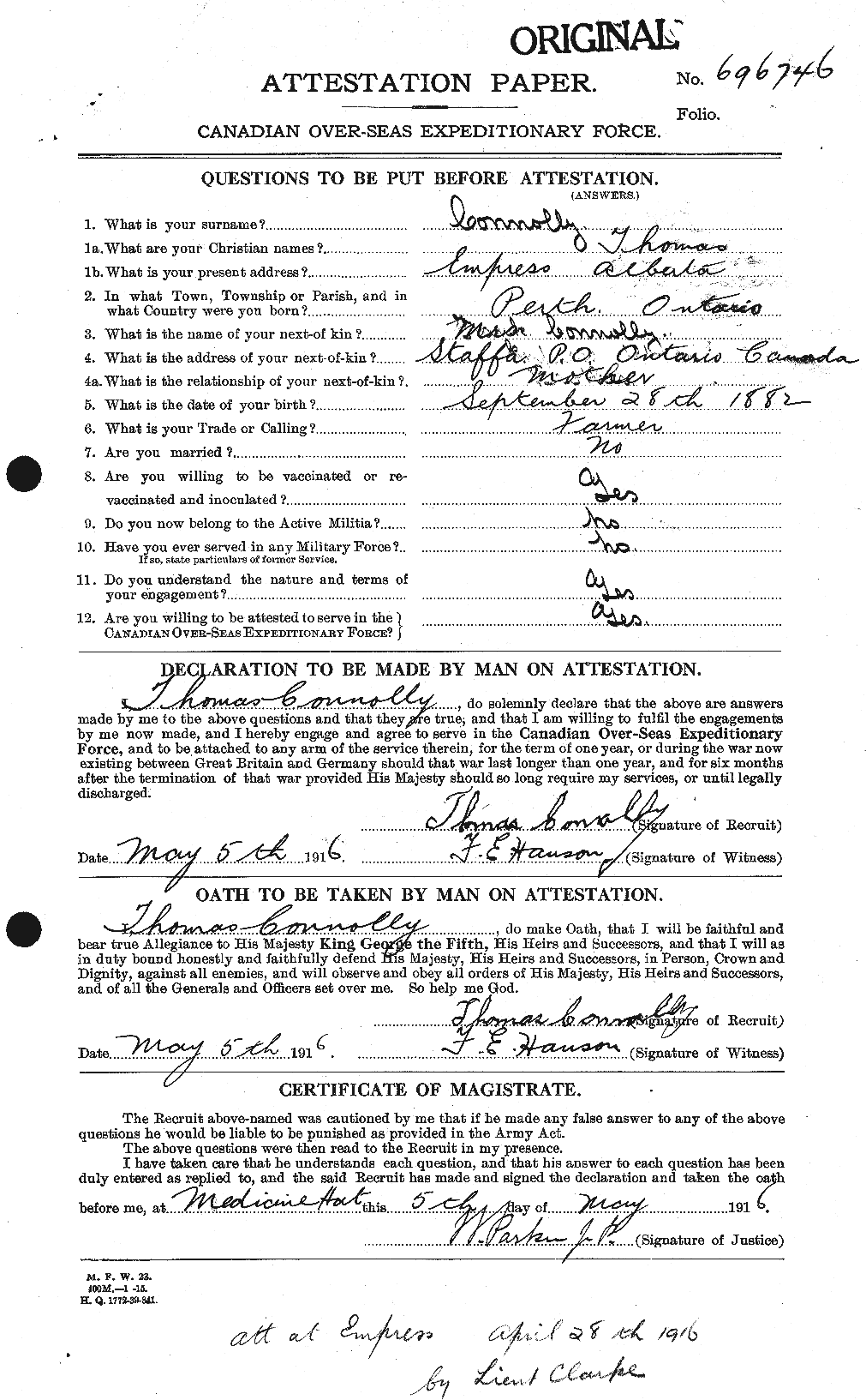 Personnel Records of the First World War - CEF 069041a