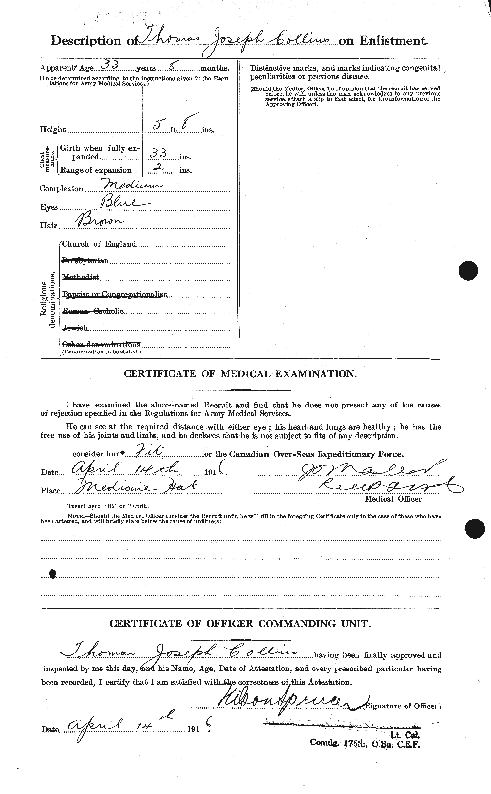 Personnel Records of the First World War - CEF 069123b