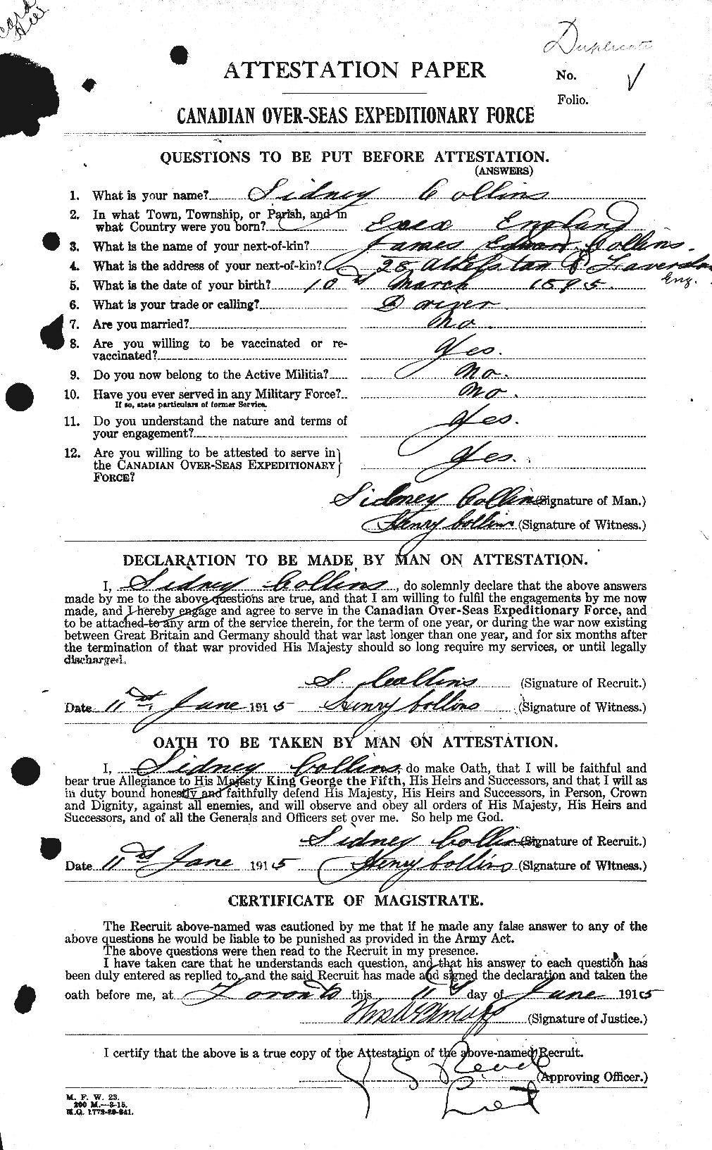 Personnel Records of the First World War - CEF 069157a