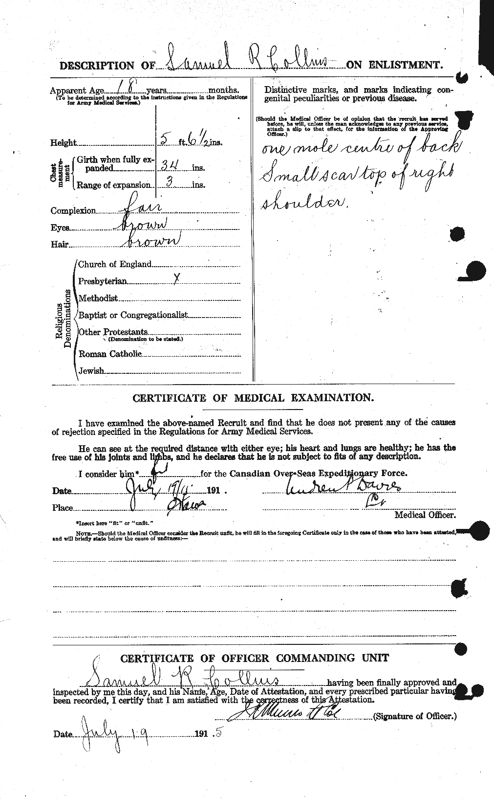 Personnel Records of the First World War - CEF 069159b