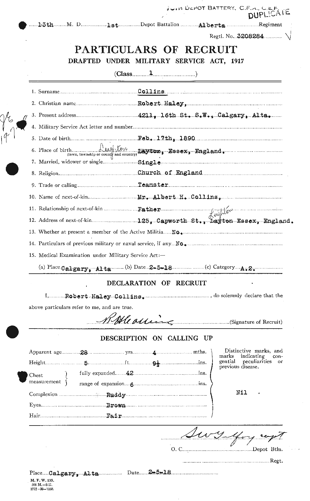 Personnel Records of the First World War - CEF 069170a