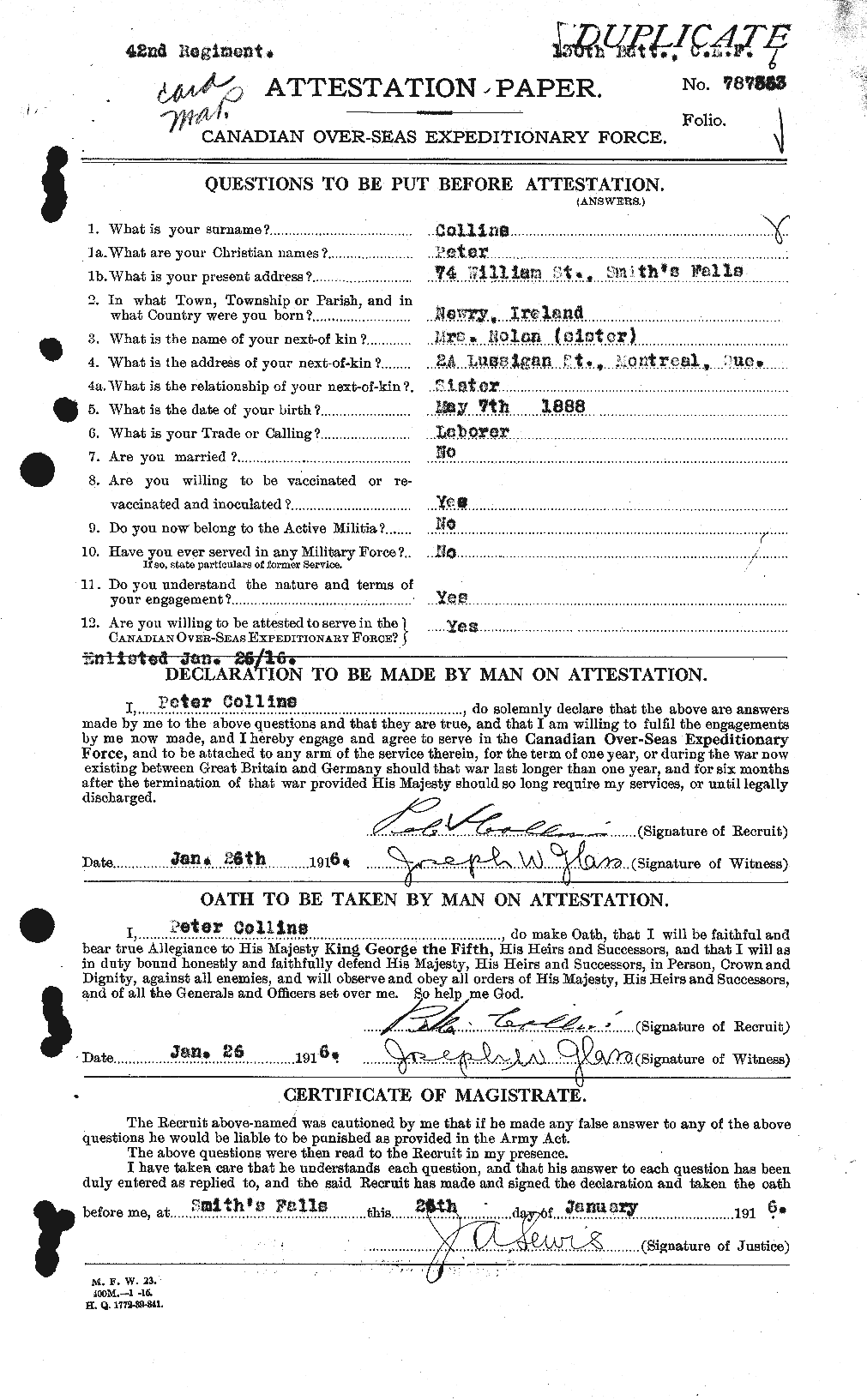 Personnel Records of the First World War - CEF 069293a