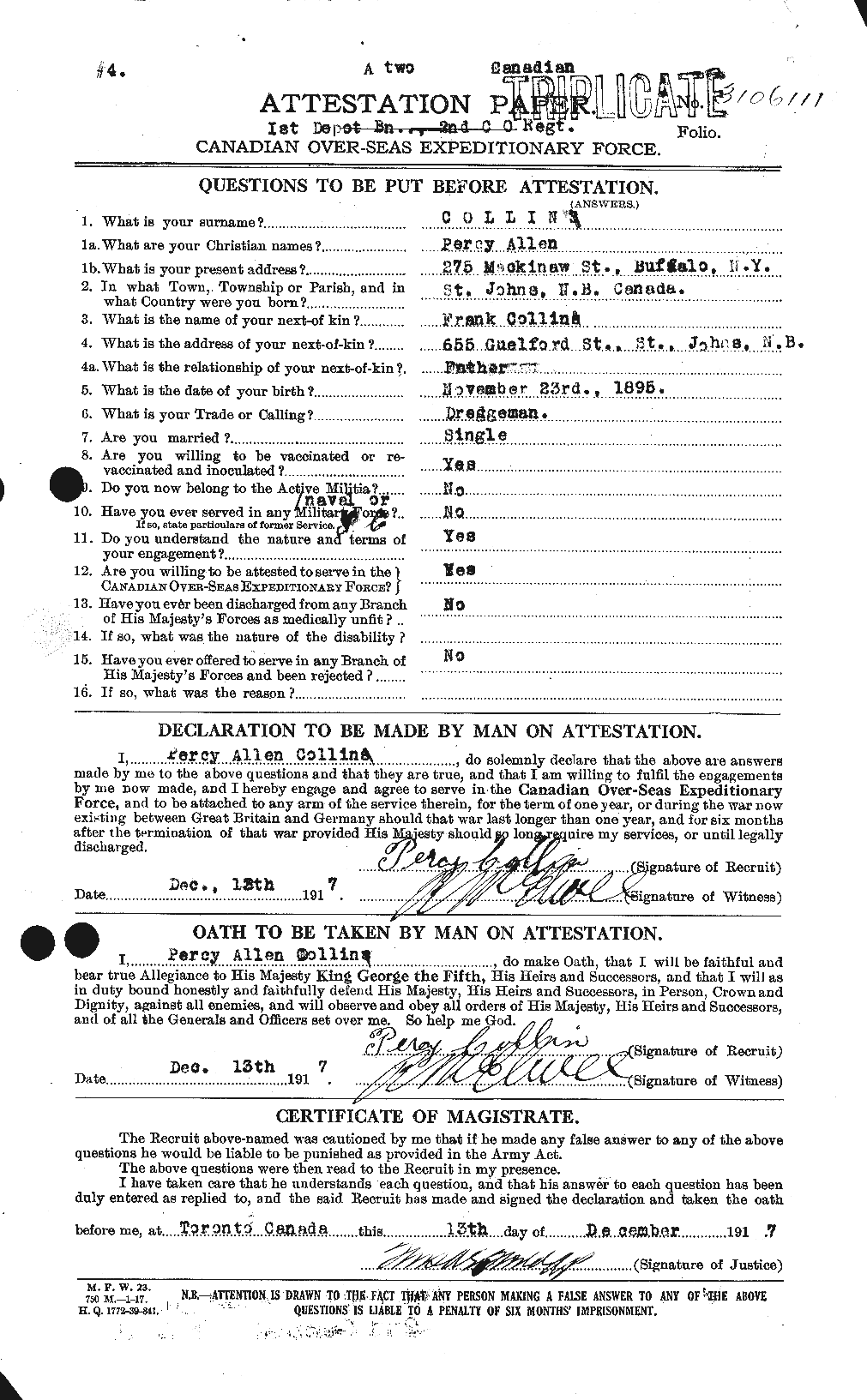 Personnel Records of the First World War - CEF 069297a