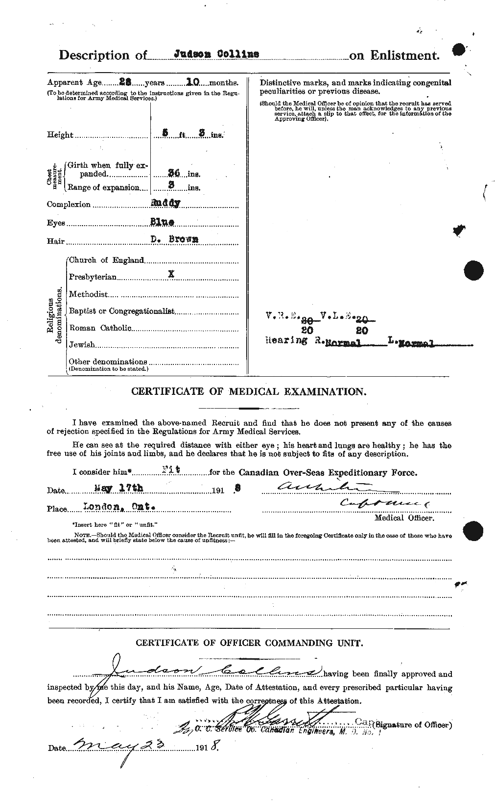 Personnel Records of the First World War - CEF 069505b