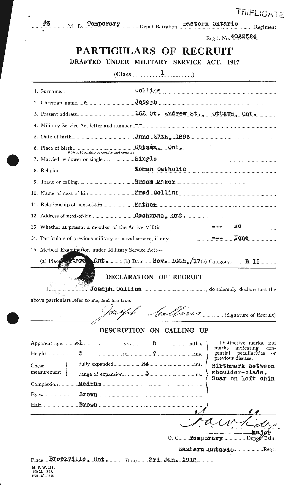 Personnel Records of the First World War - CEF 069518a