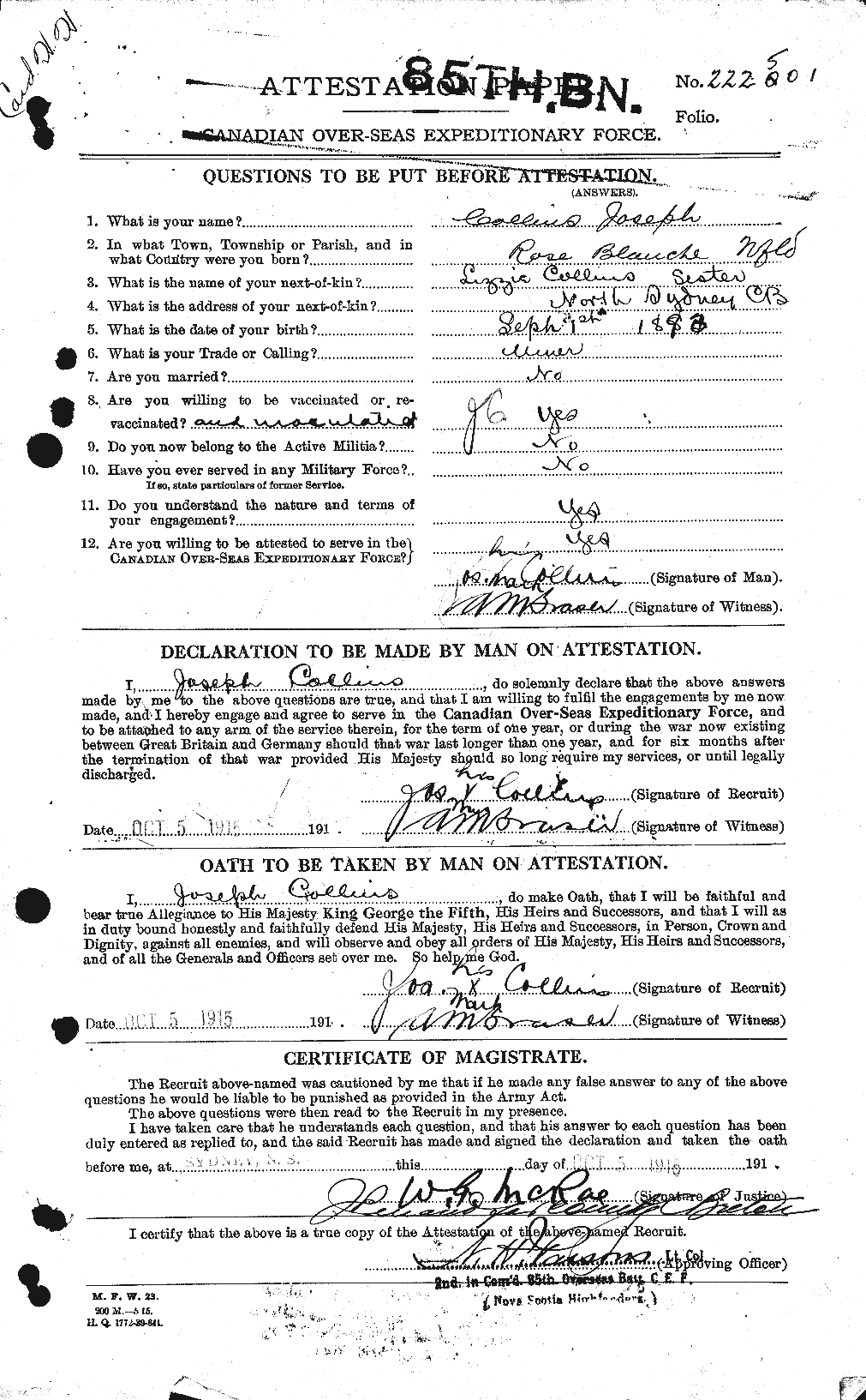 Personnel Records of the First World War - CEF 069526a