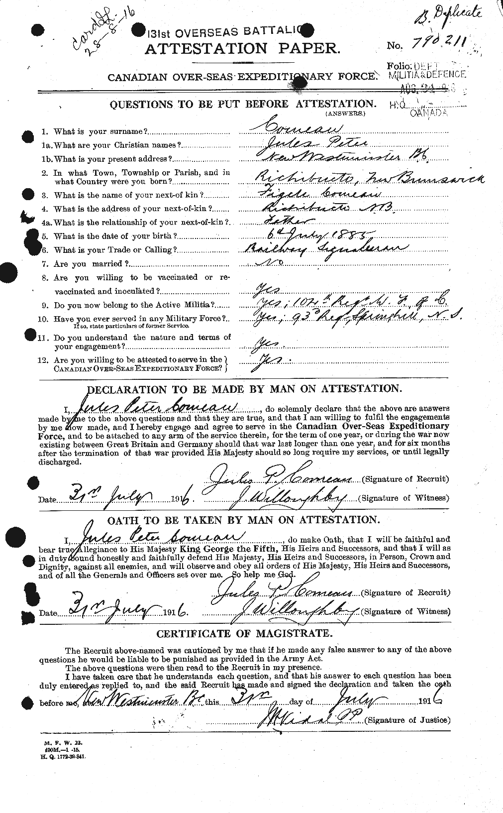 Personnel Records of the First World War - CEF 069588a