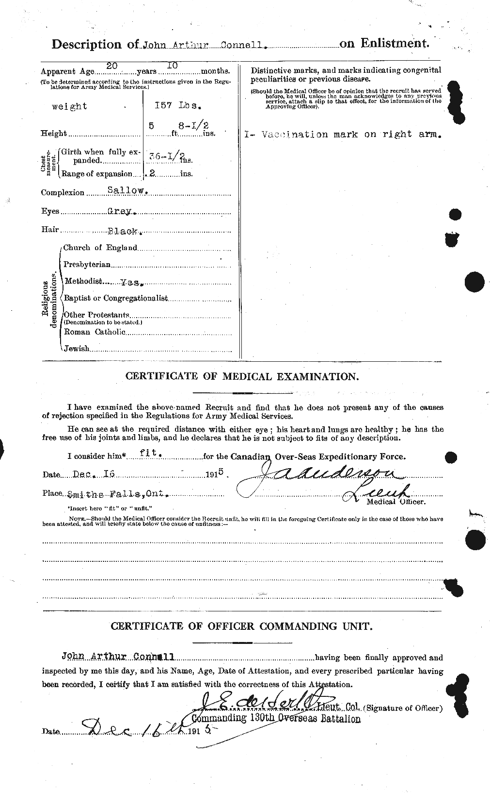 Dossiers du Personnel de la Première Guerre mondiale - CEC 069612b