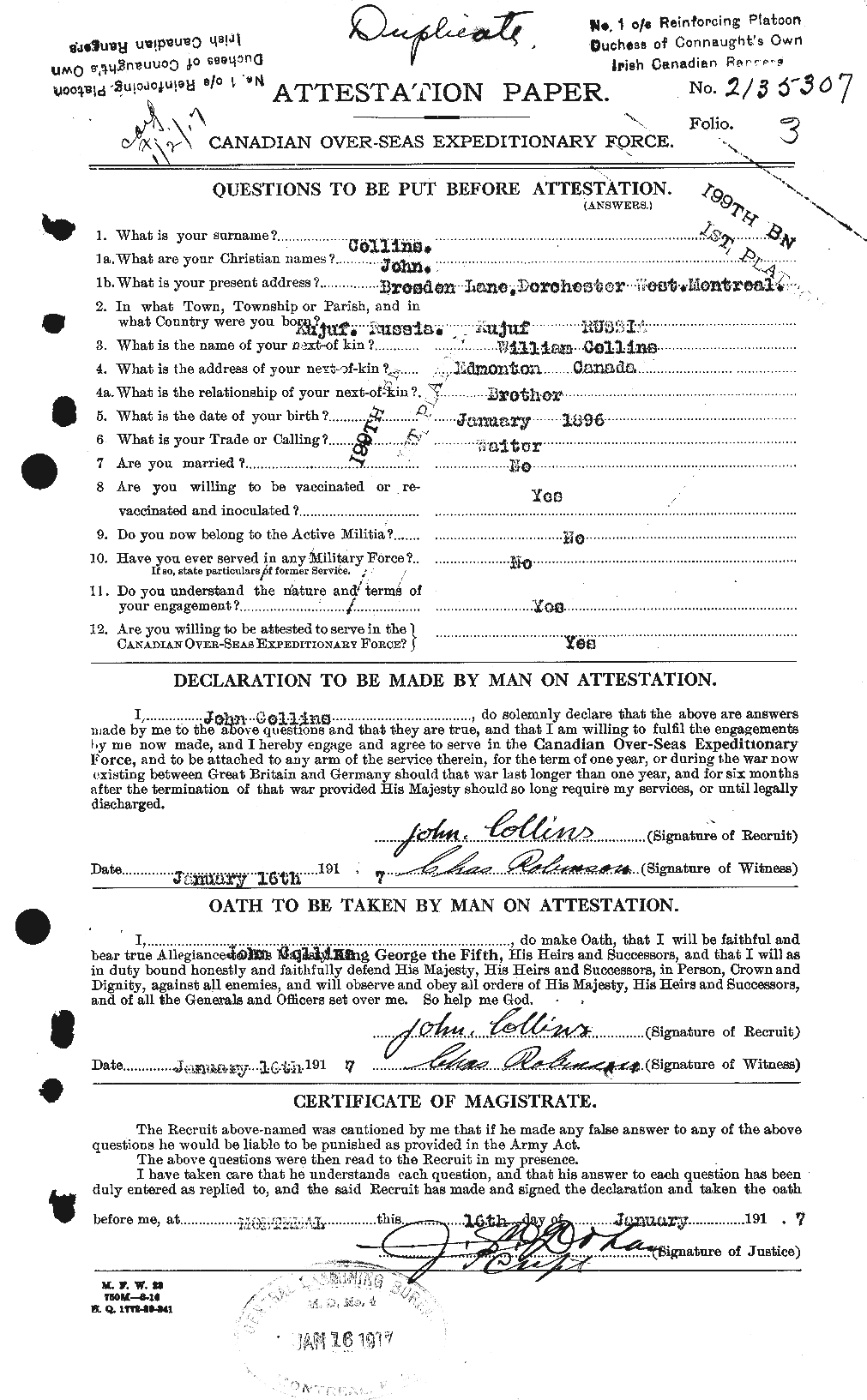 Personnel Records of the First World War - CEF 069814a
