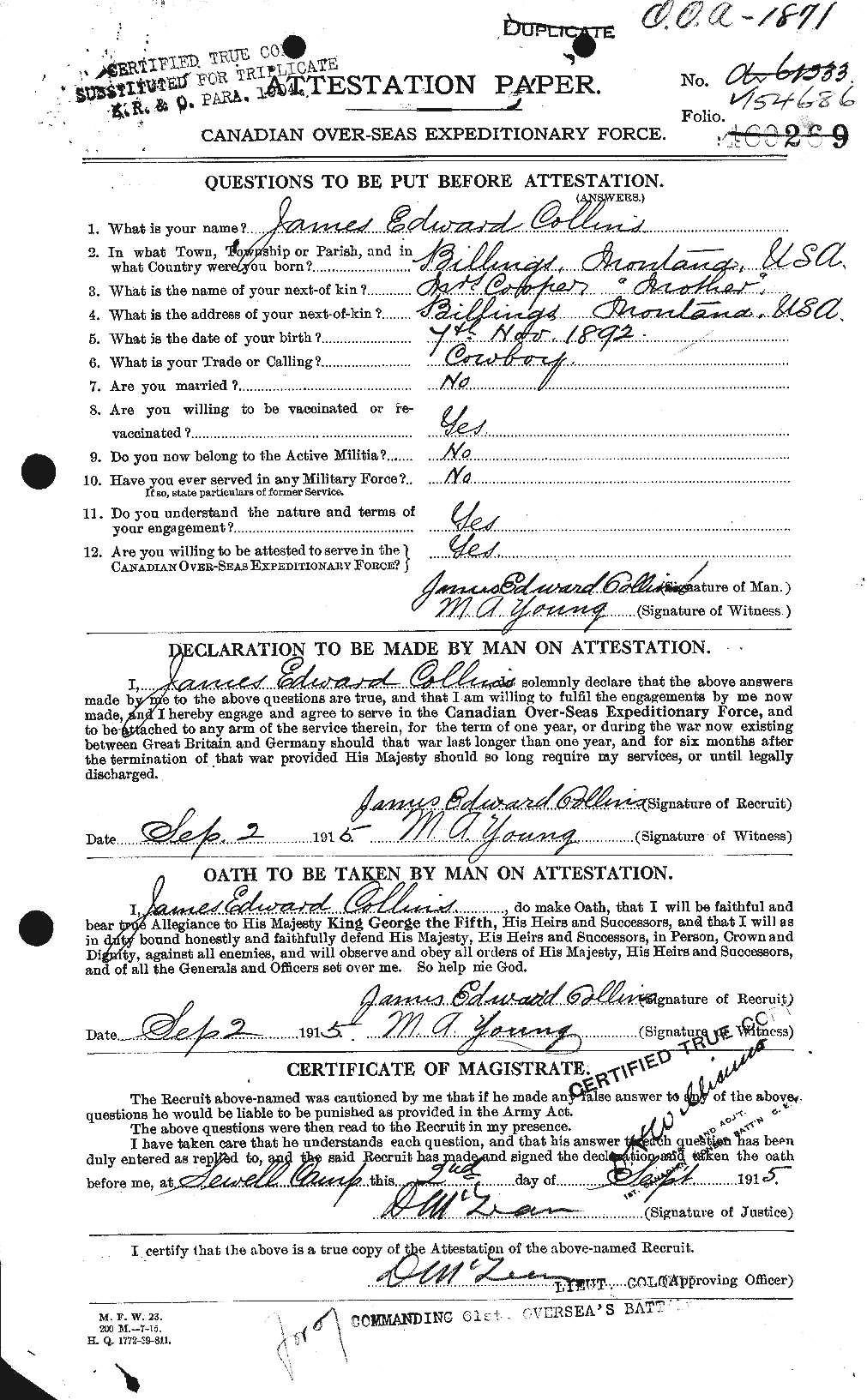Personnel Records of the First World War - CEF 069953a