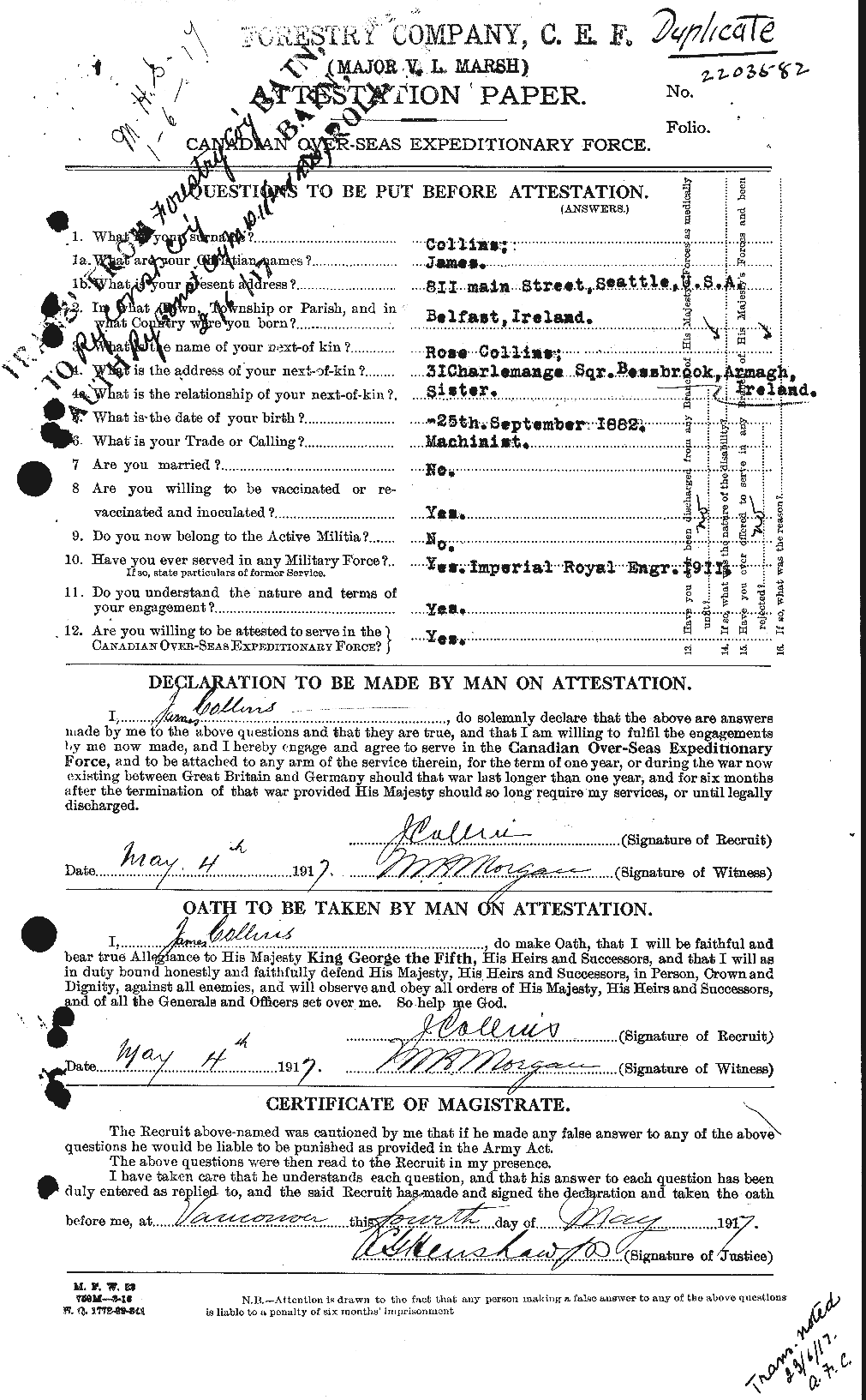 Personnel Records of the First World War - CEF 069964a