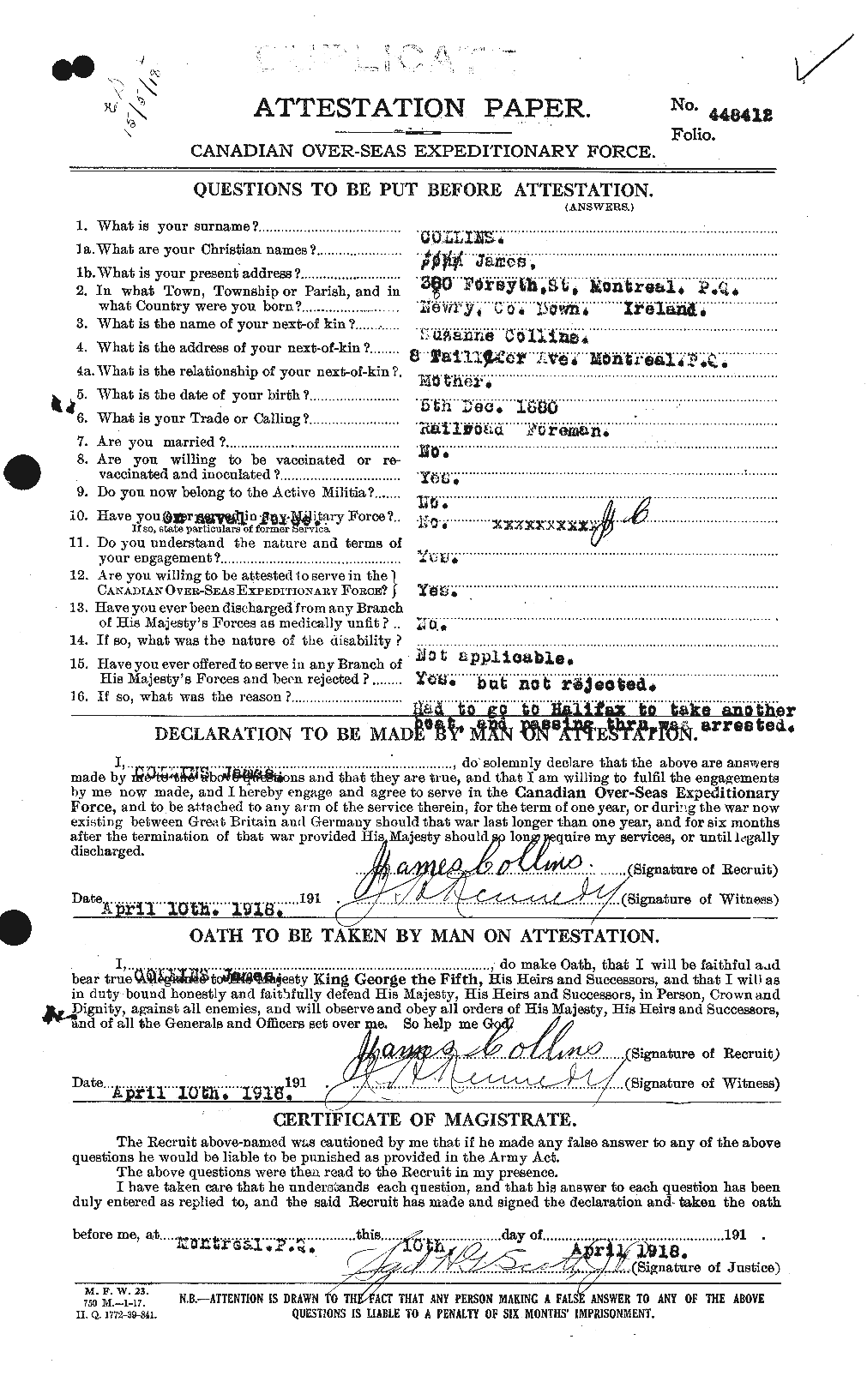 Personnel Records of the First World War - CEF 069980a
