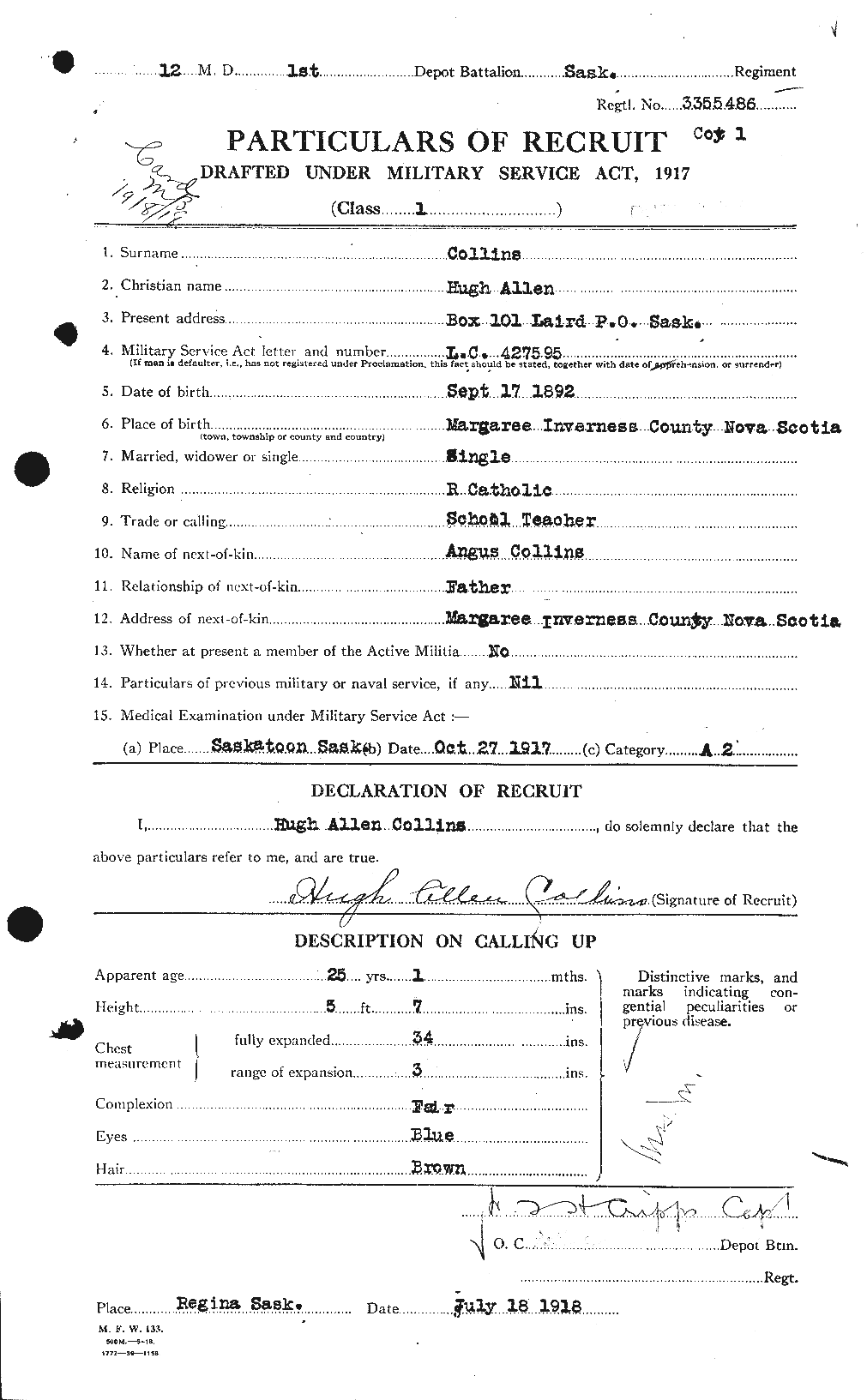 Personnel Records of the First World War - CEF 069992a