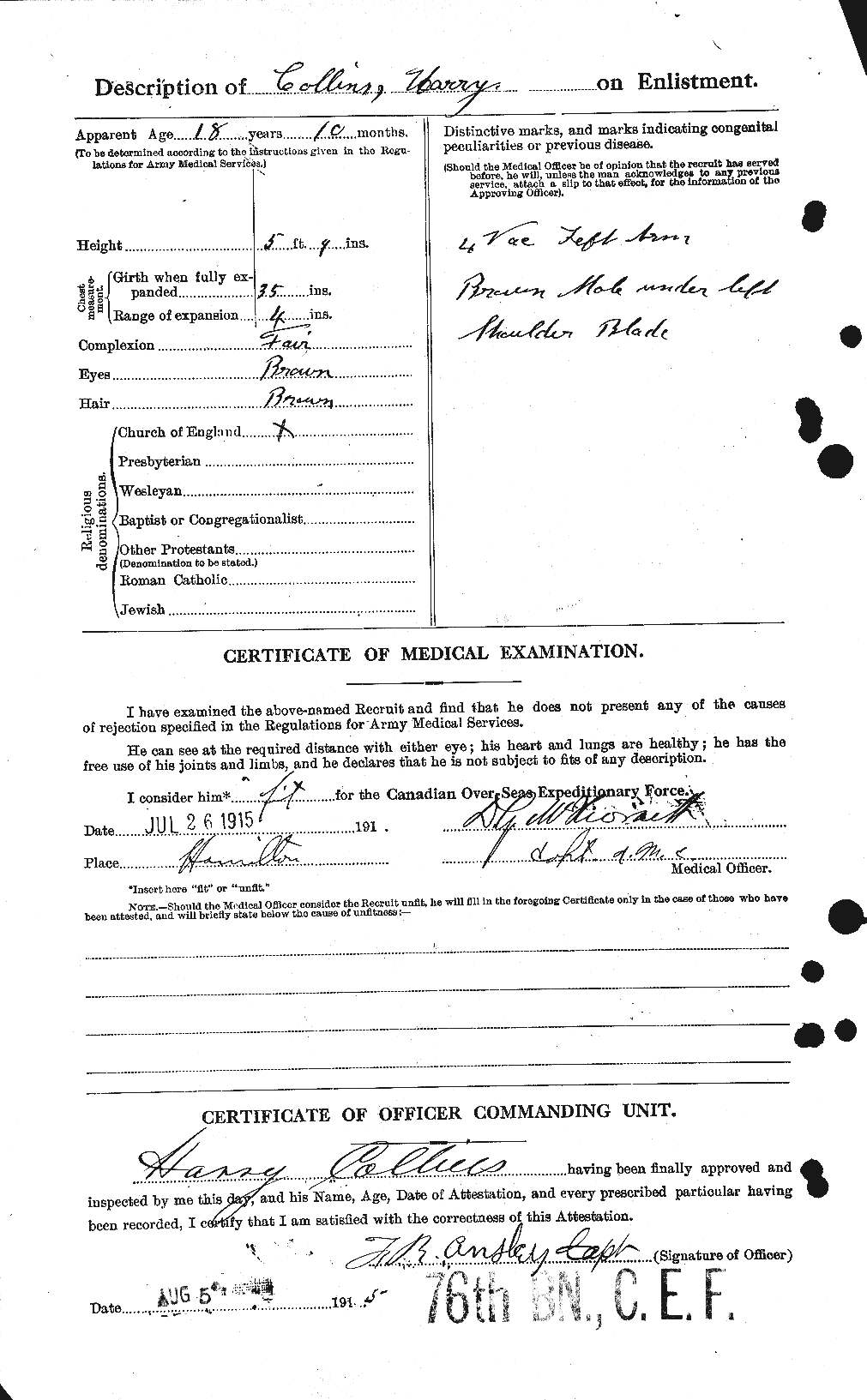 Personnel Records of the First World War - CEF 070025b