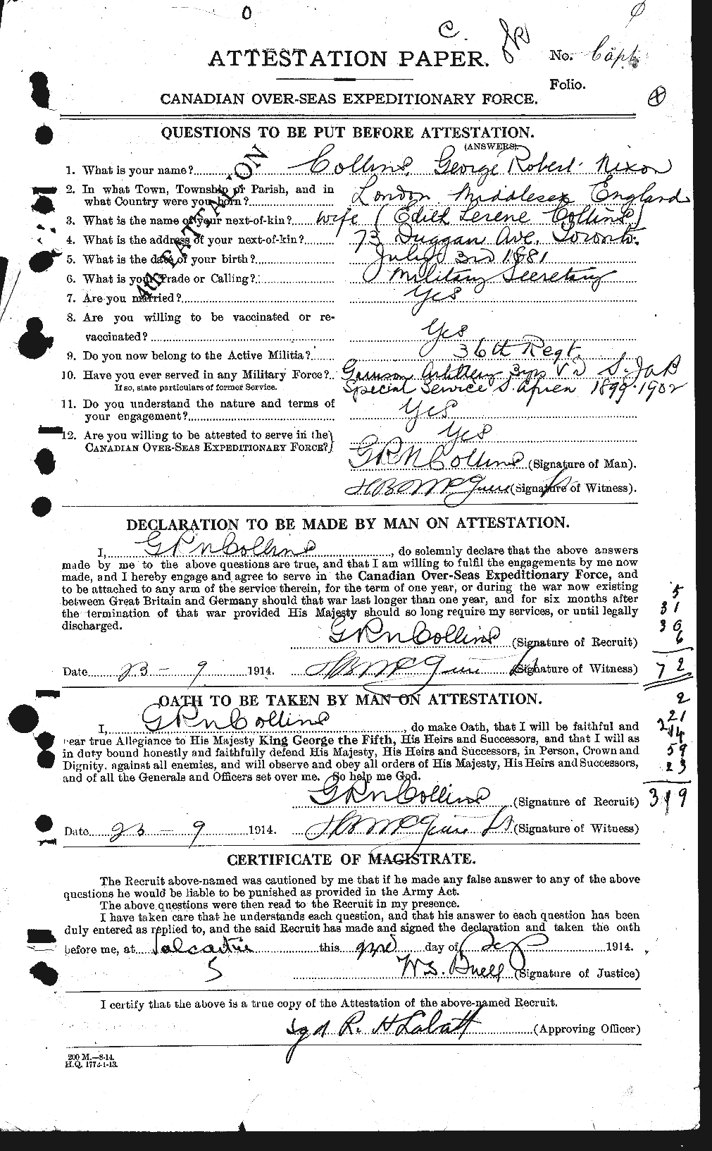 Personnel Records of the First World War - CEF 070529a