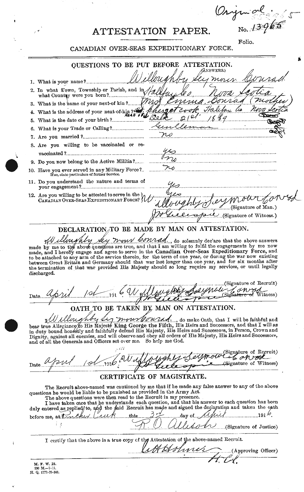 Personnel Records of the First World War - CEF 070834a