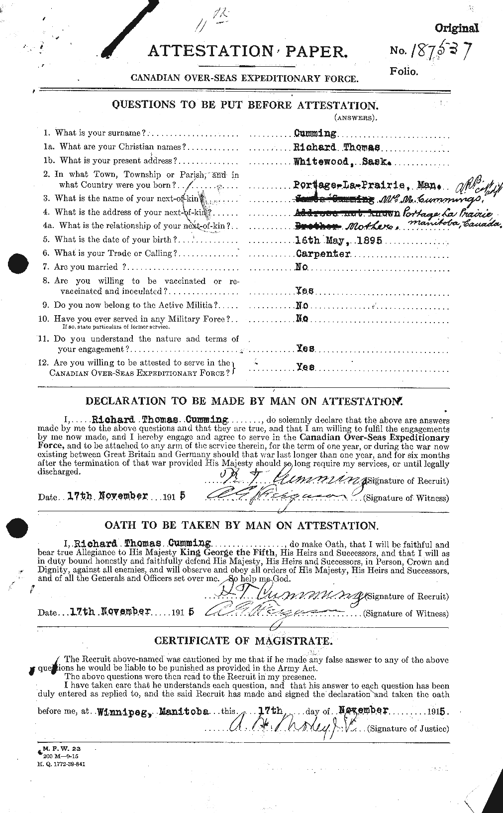 Personnel Records of the First World War - CEF 070945a