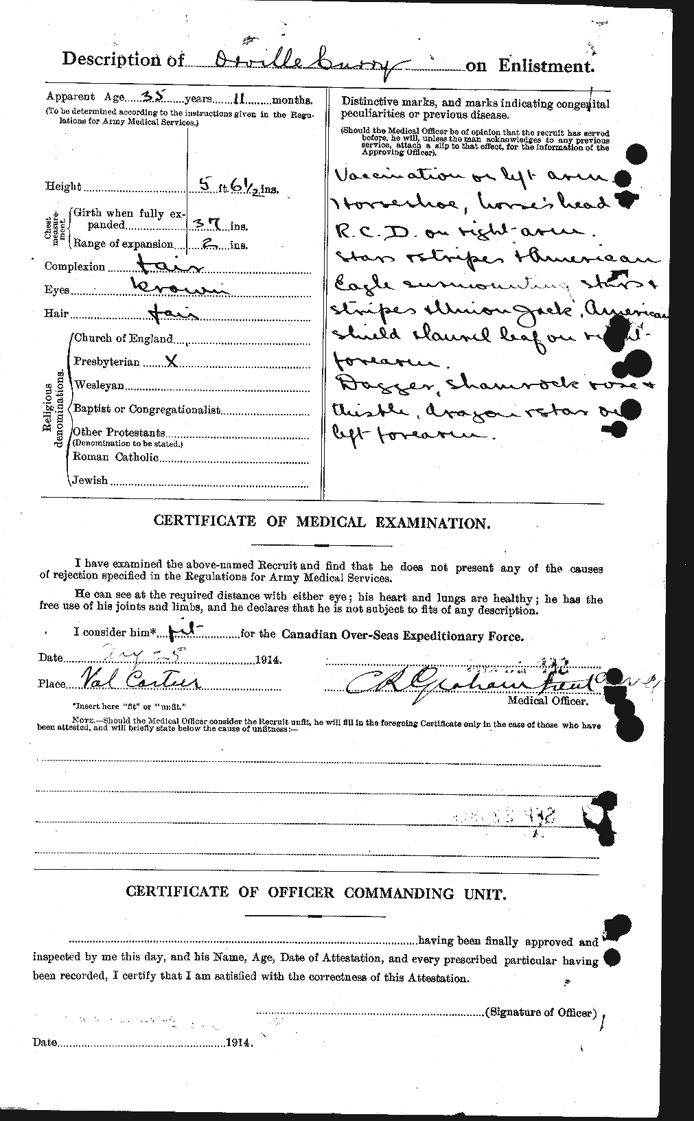 Personnel Records of the First World War - CEF 070960b
