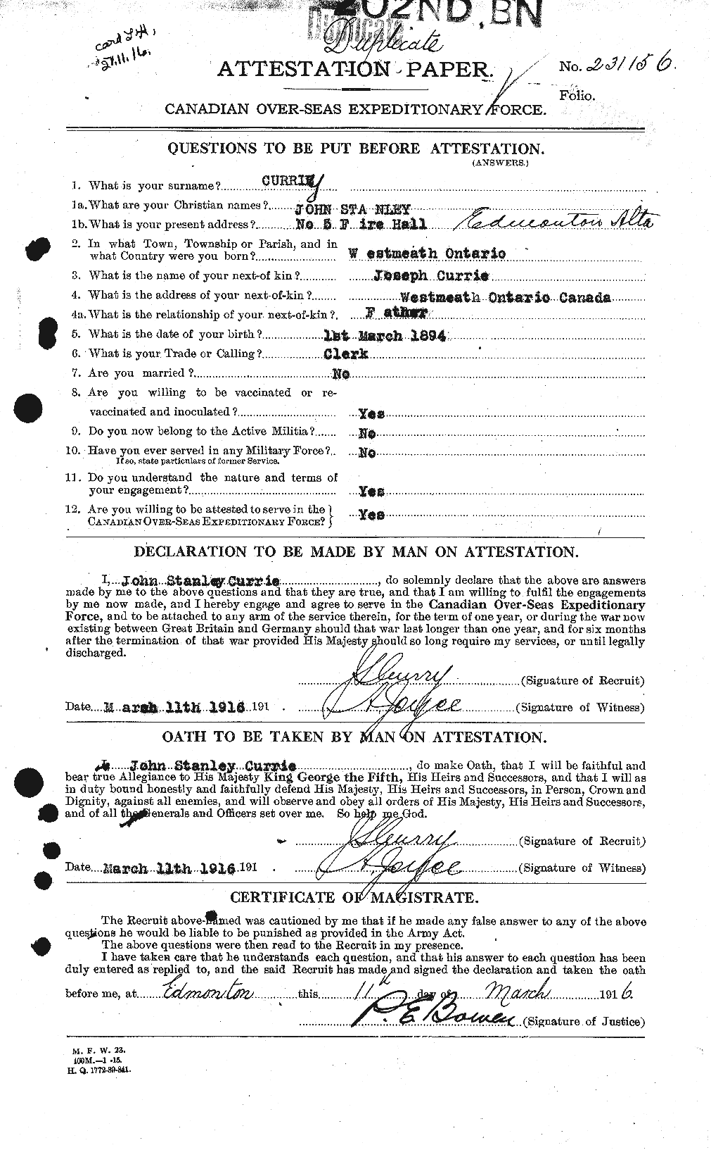 Personnel Records of the First World War - CEF 070980a