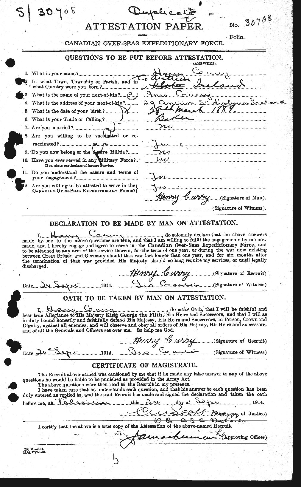 Personnel Records of the First World War - CEF 071174a