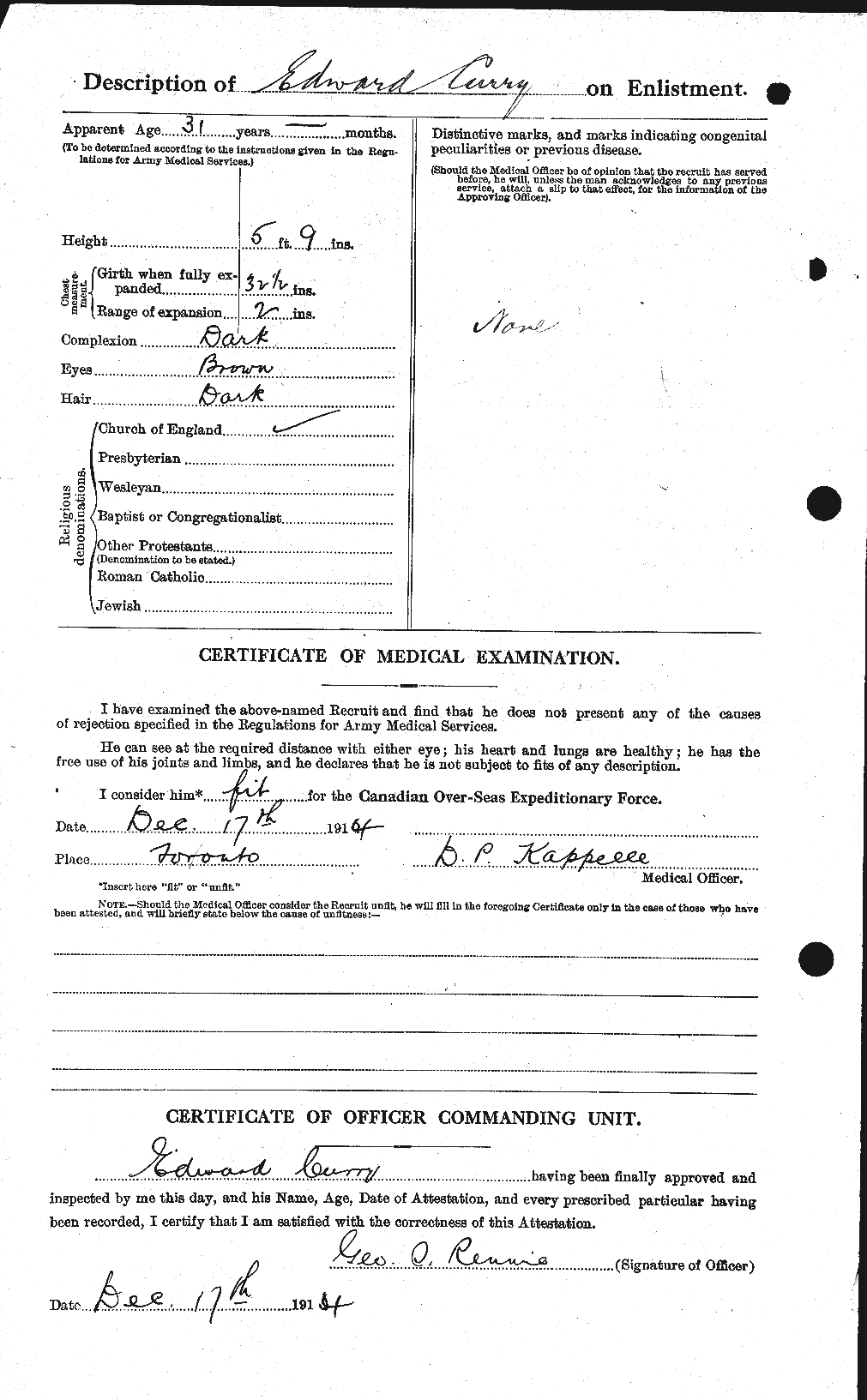 Personnel Records of the First World War - CEF 071199b