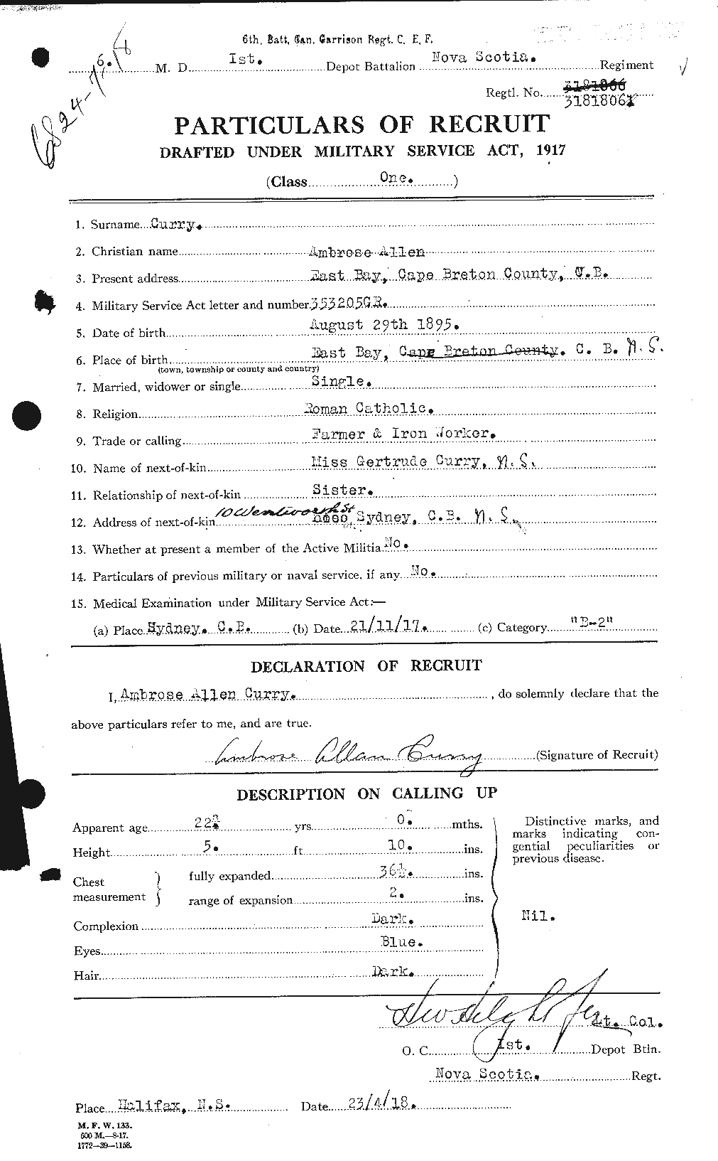 Personnel Records of the First World War - CEF 071389a