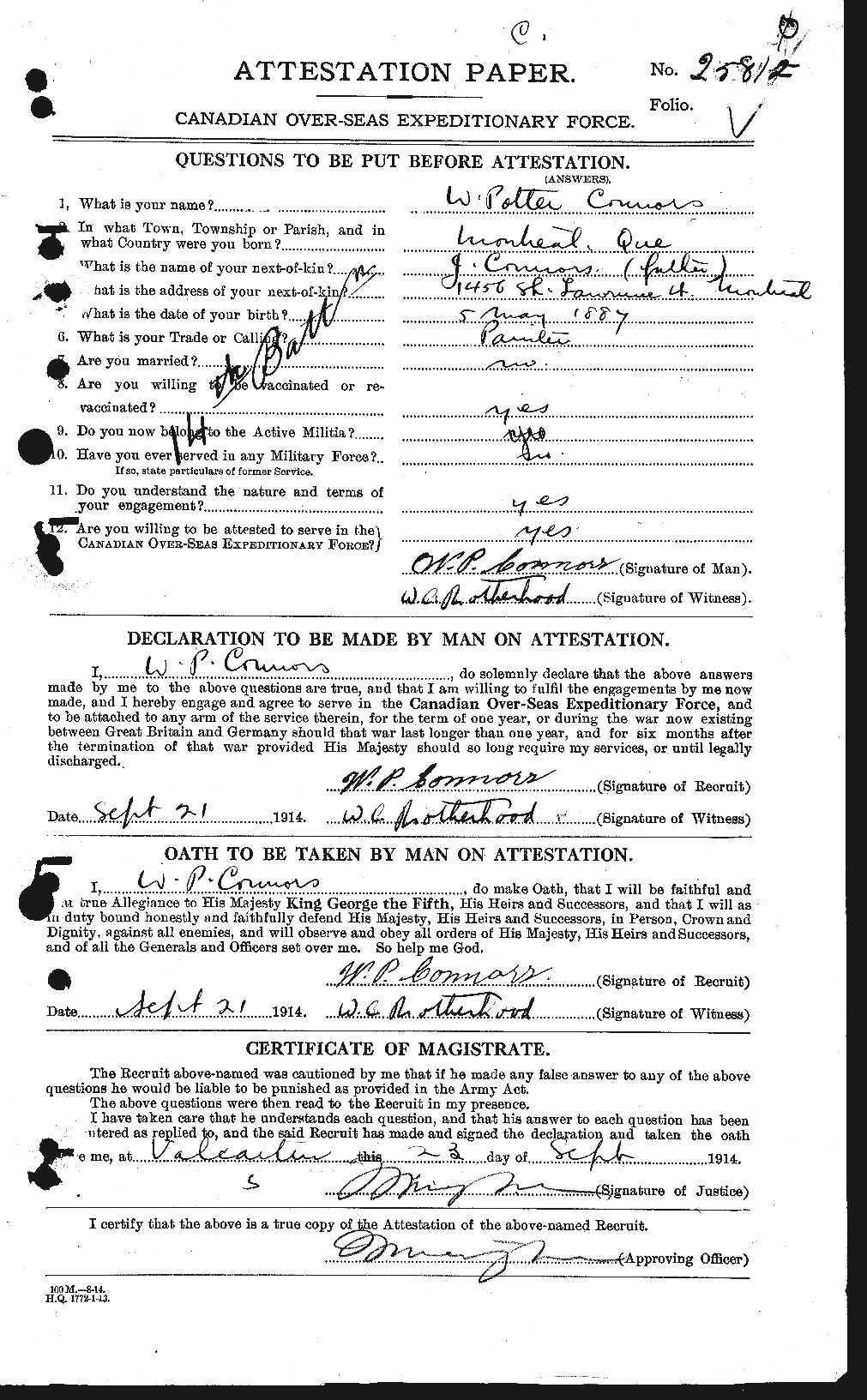 Personnel Records of the First World War - CEF 071442a