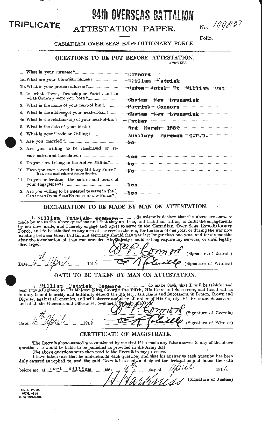 Personnel Records of the First World War - CEF 071443a