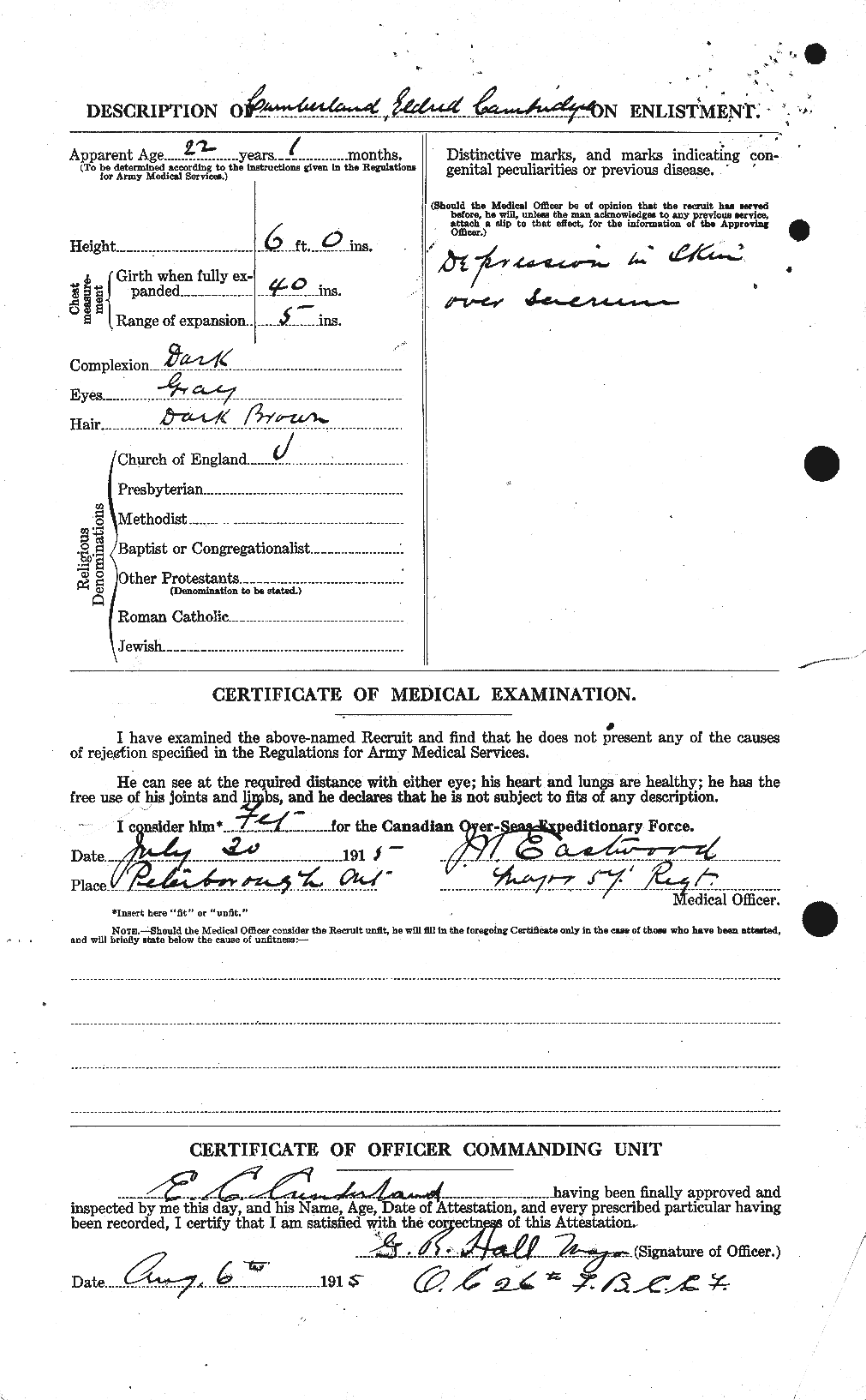 Personnel Records of the First World War - CEF 071526b